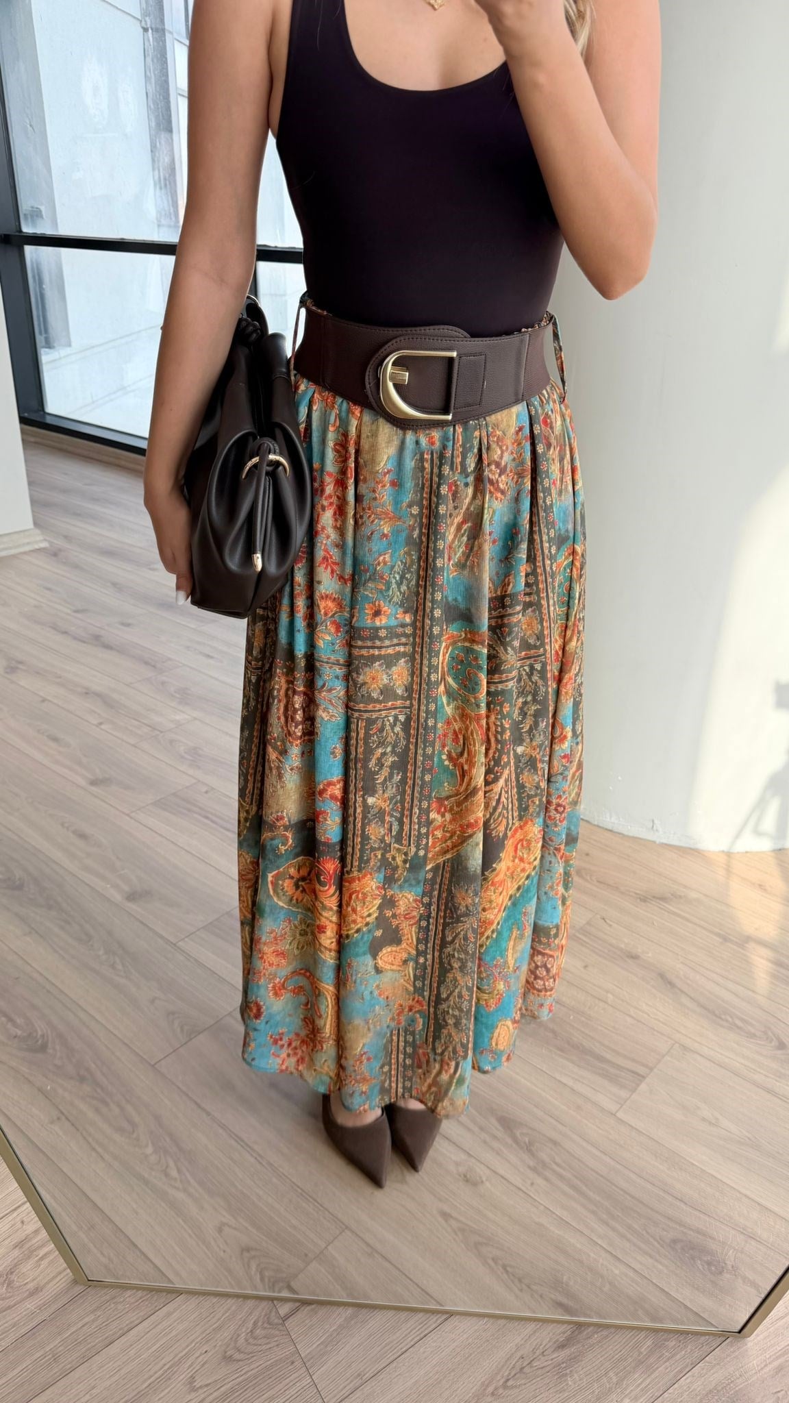 Bohem Bitişik Kemerli Şifon Etek