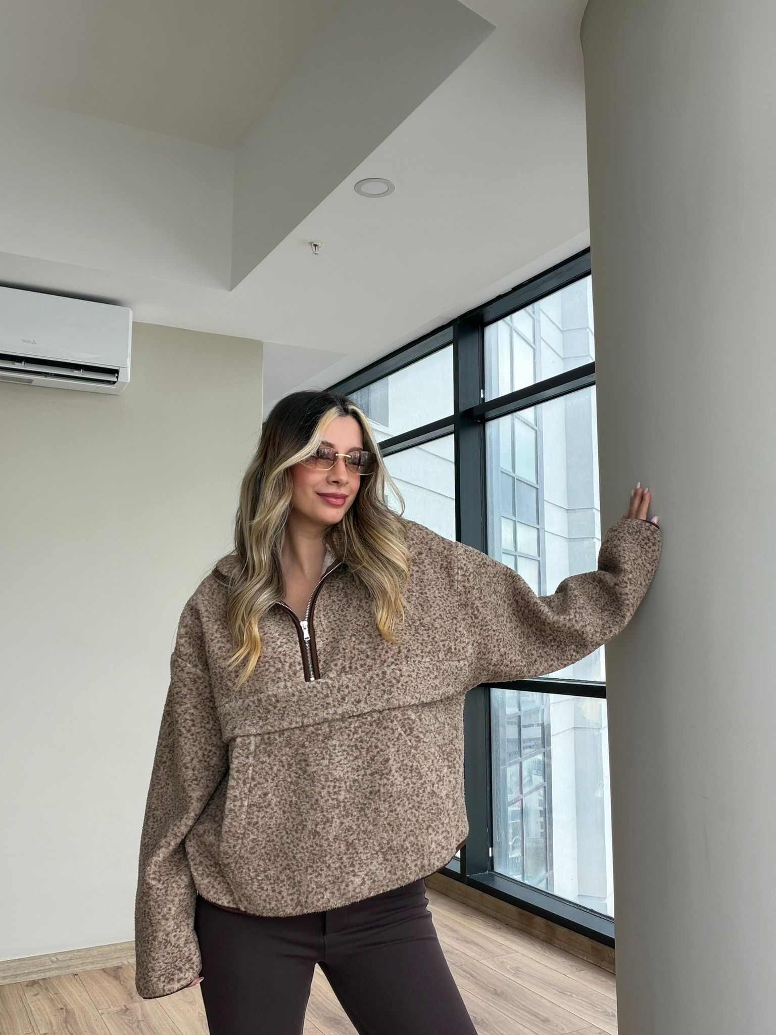 Kanguru Muadil Polar Sweat Koyu Vizon