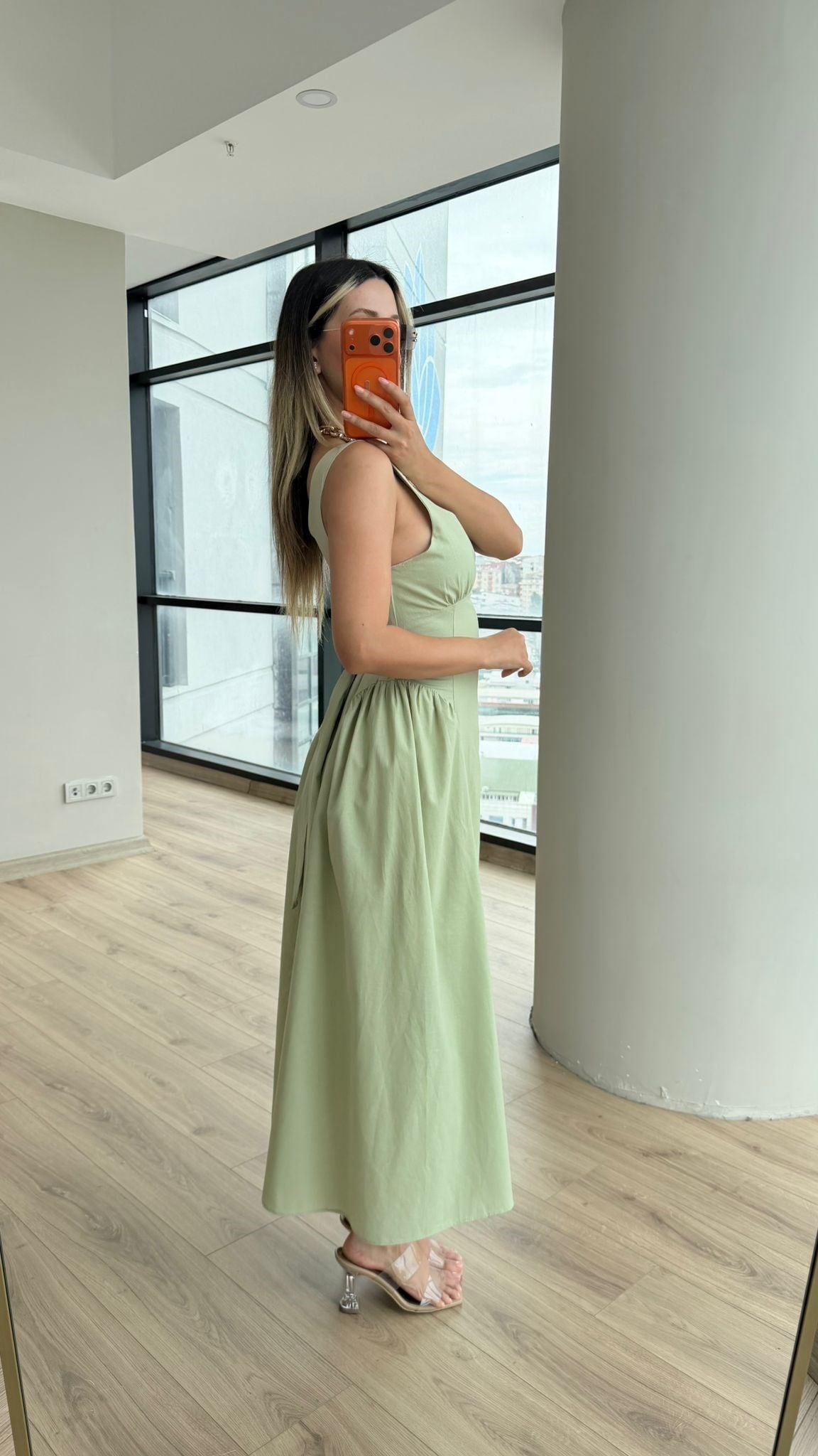 Liora Prenses Elbise Fıstık Yeşili