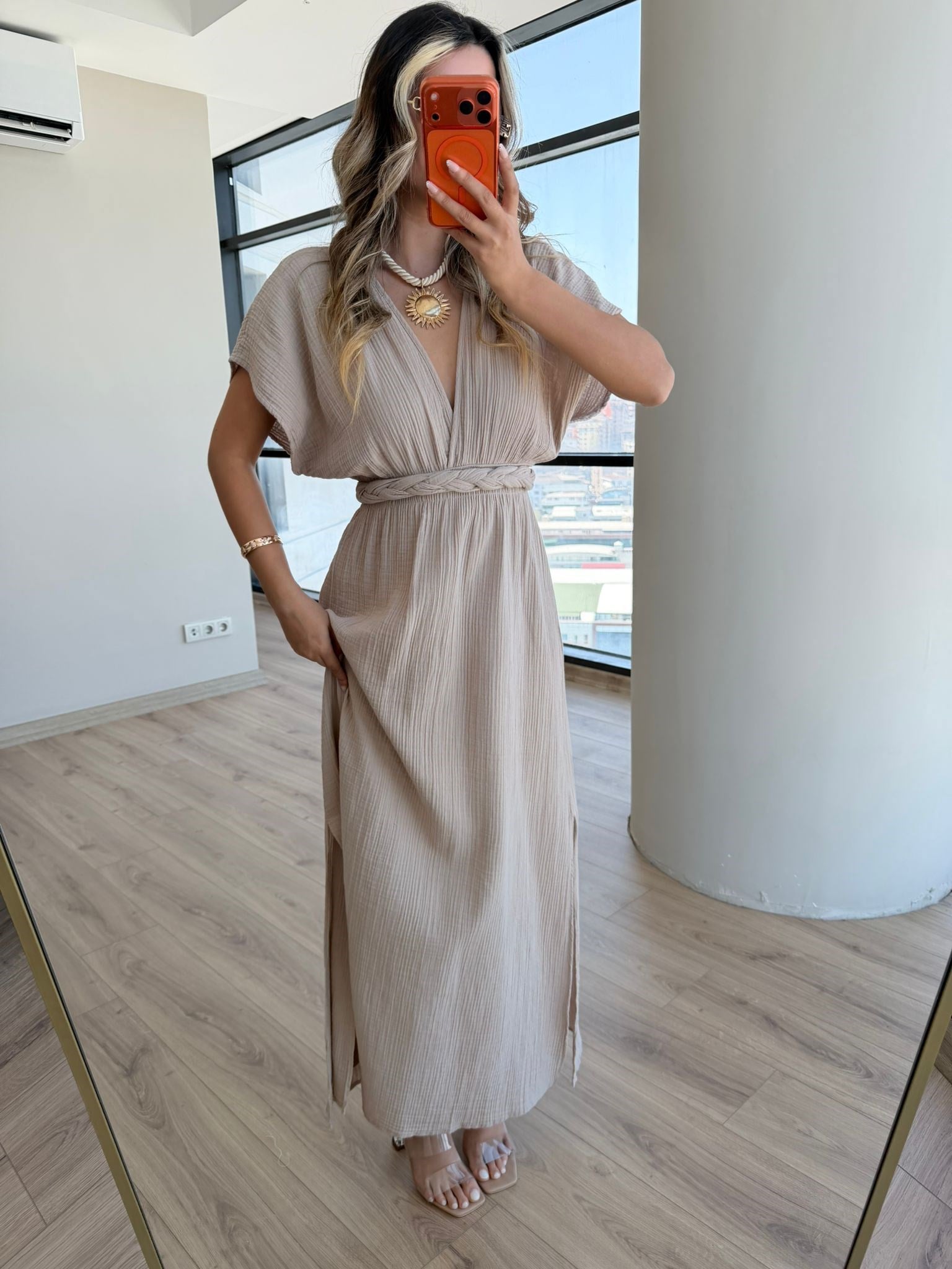 Tanira Örgü Kuşaklı Şile Bezi Taş