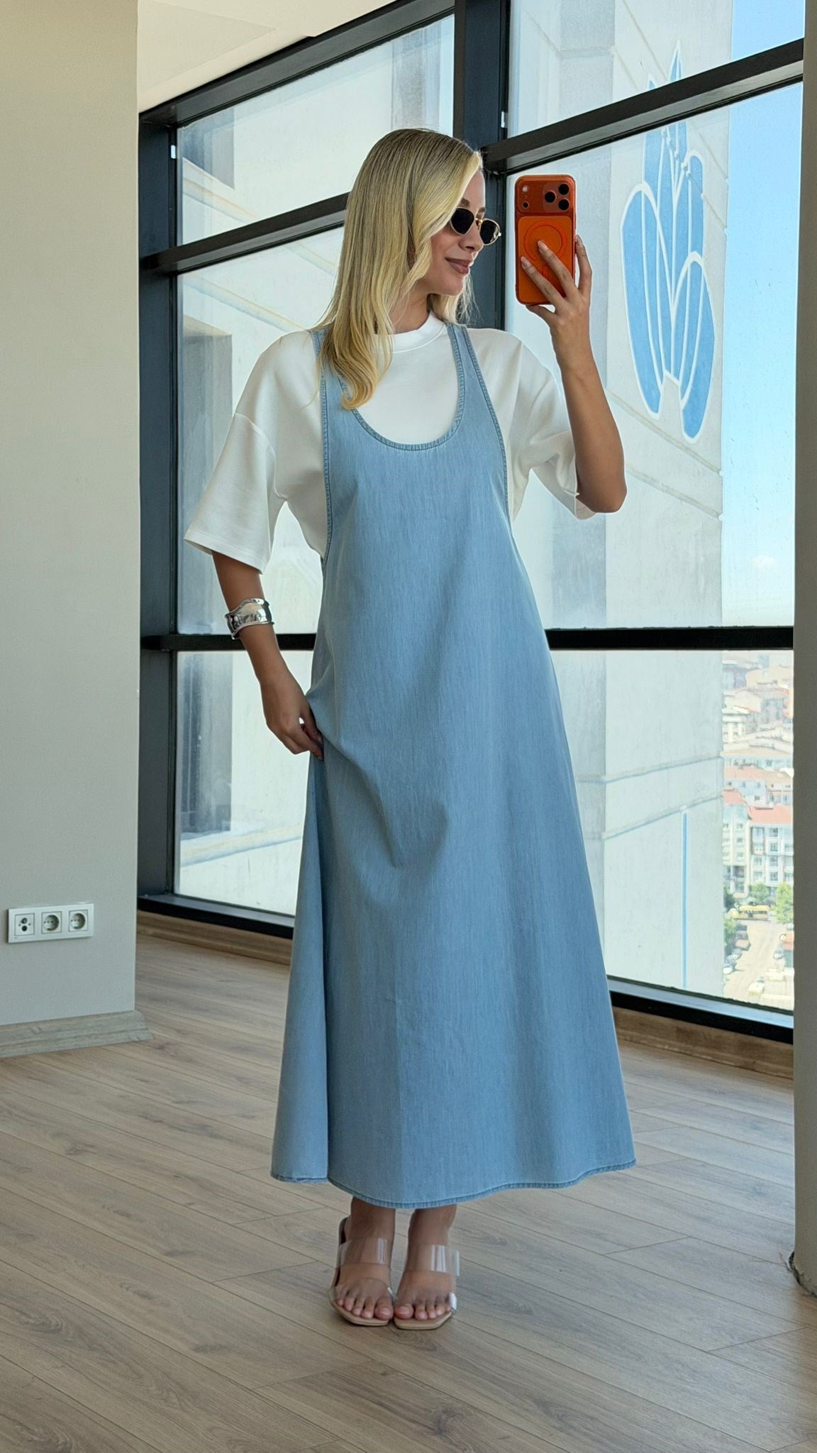 Twst Model Tshrt Elbise Tensel Takım Açık Mavi