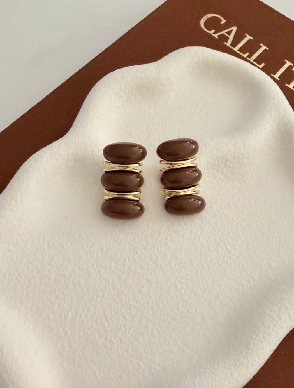 Mng Model Kahverengi Blok Küpe