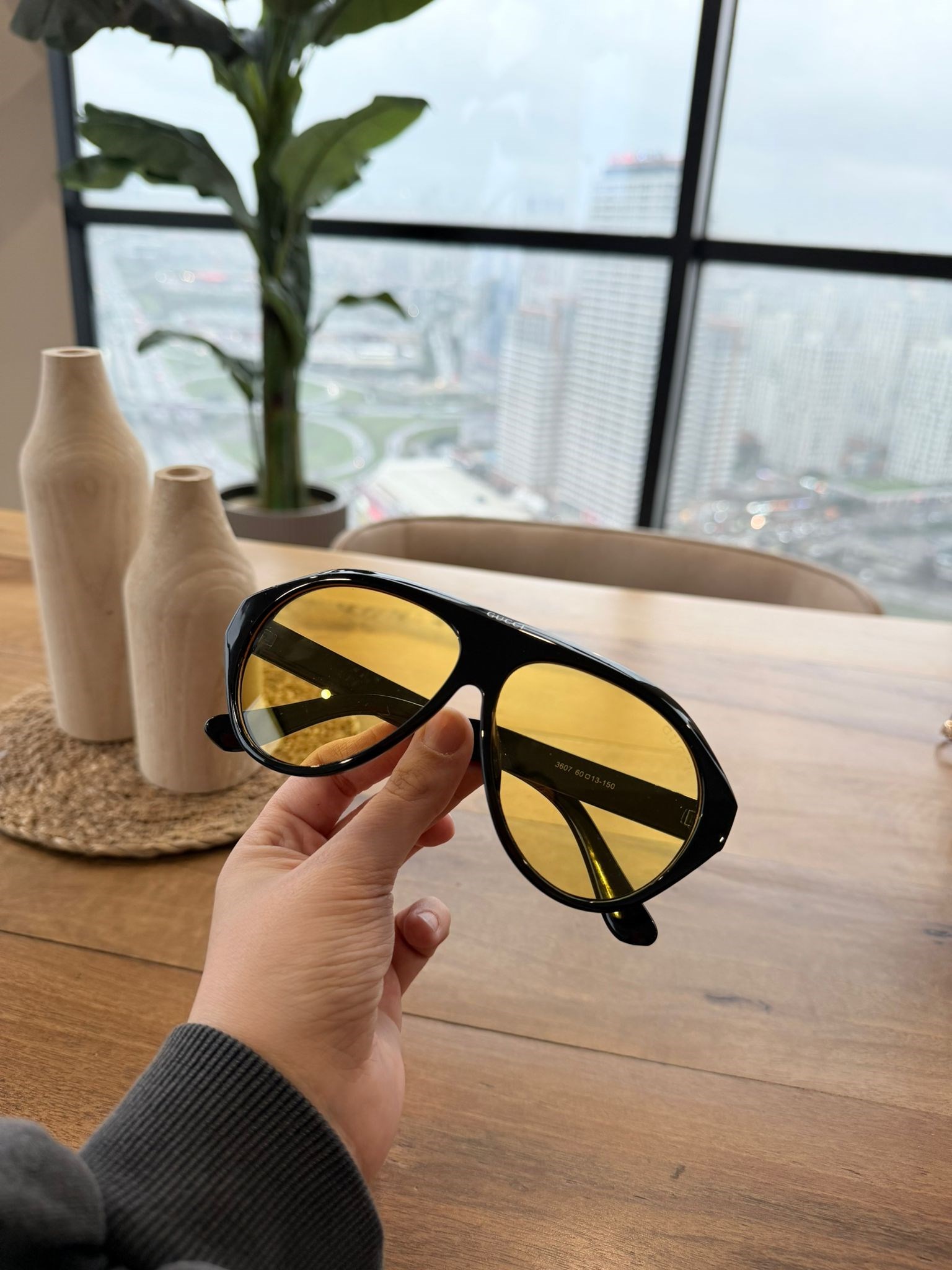 Sarı Camlı G-cc Yazılı Pilot Model Gözlük