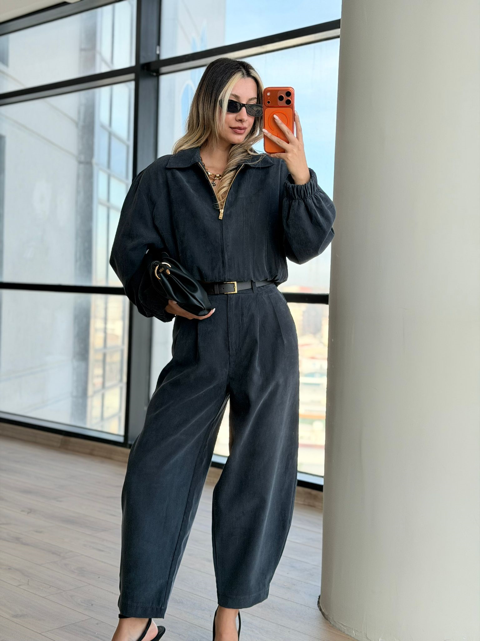 Velvet Tensel Takım Antrasit