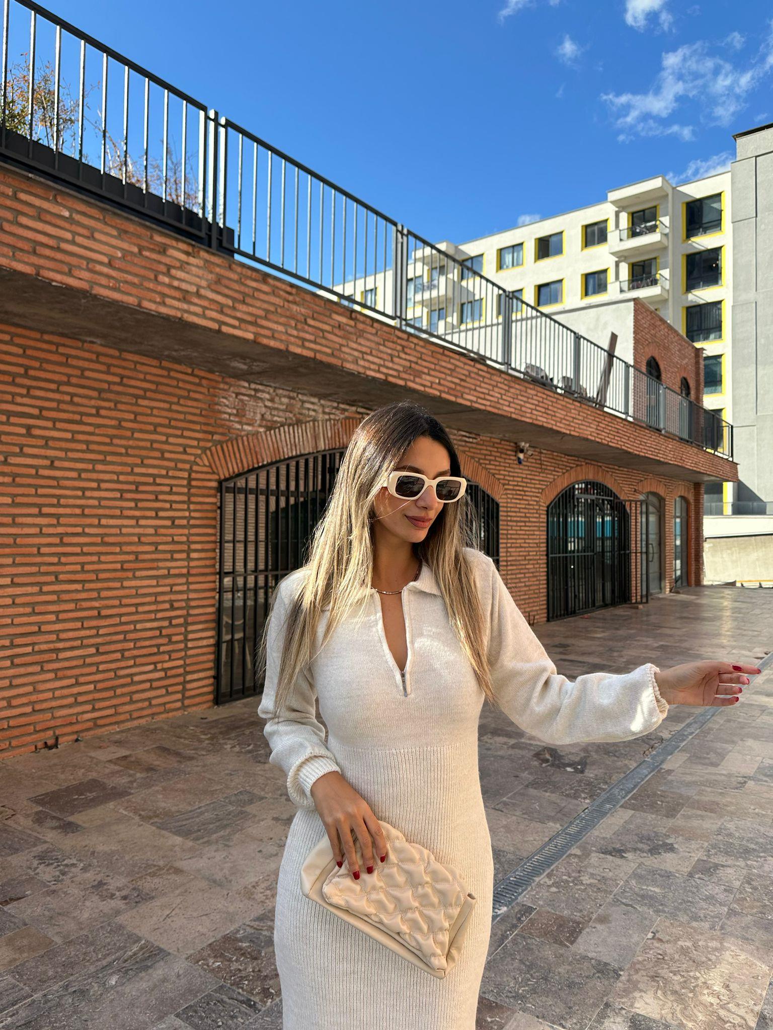 Alyona Taş Triko Elbise kelb1088grs