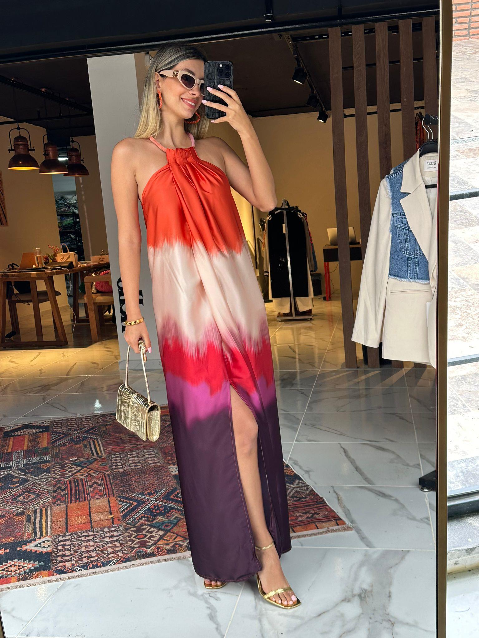 Andrie Kolye Detaylı Batik Desenli Elbise 07062123