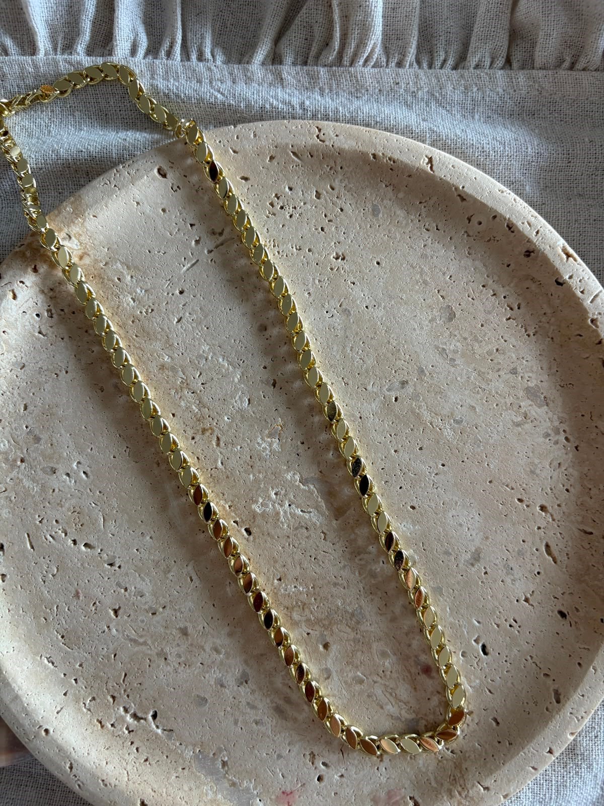 14 Ayar Gold Renk Arpa Xuping Zincir ( 70 cm)