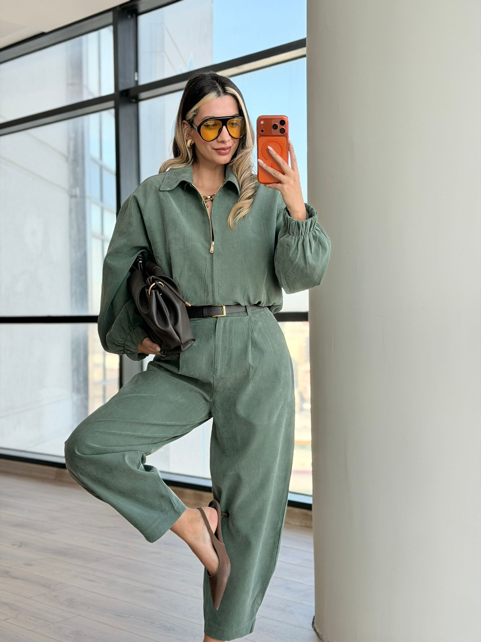 Velvet Tensel Takım Yeşil