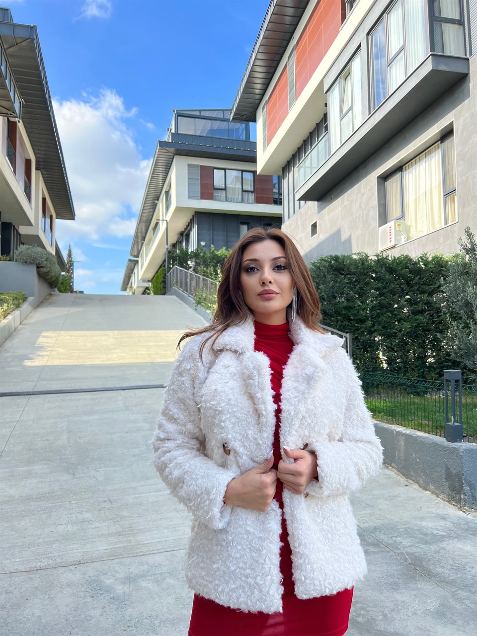Bürümcük Kumaş Taş Kısa Kaban