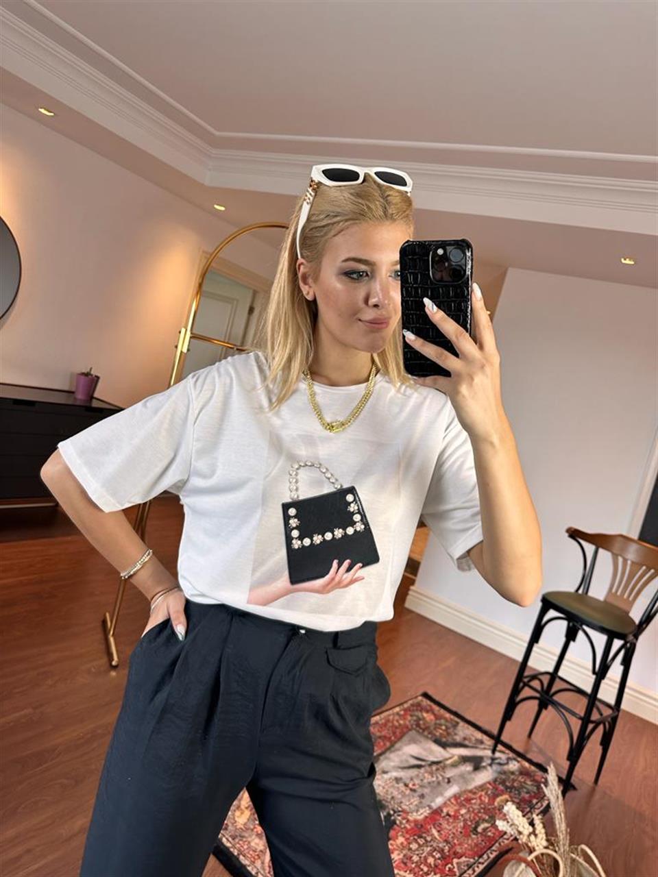 Çanta Baskı Detay T-shrt 1106273