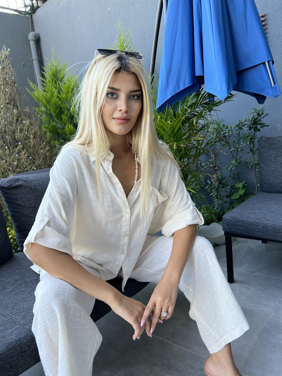 Clara Taş Keten Takım