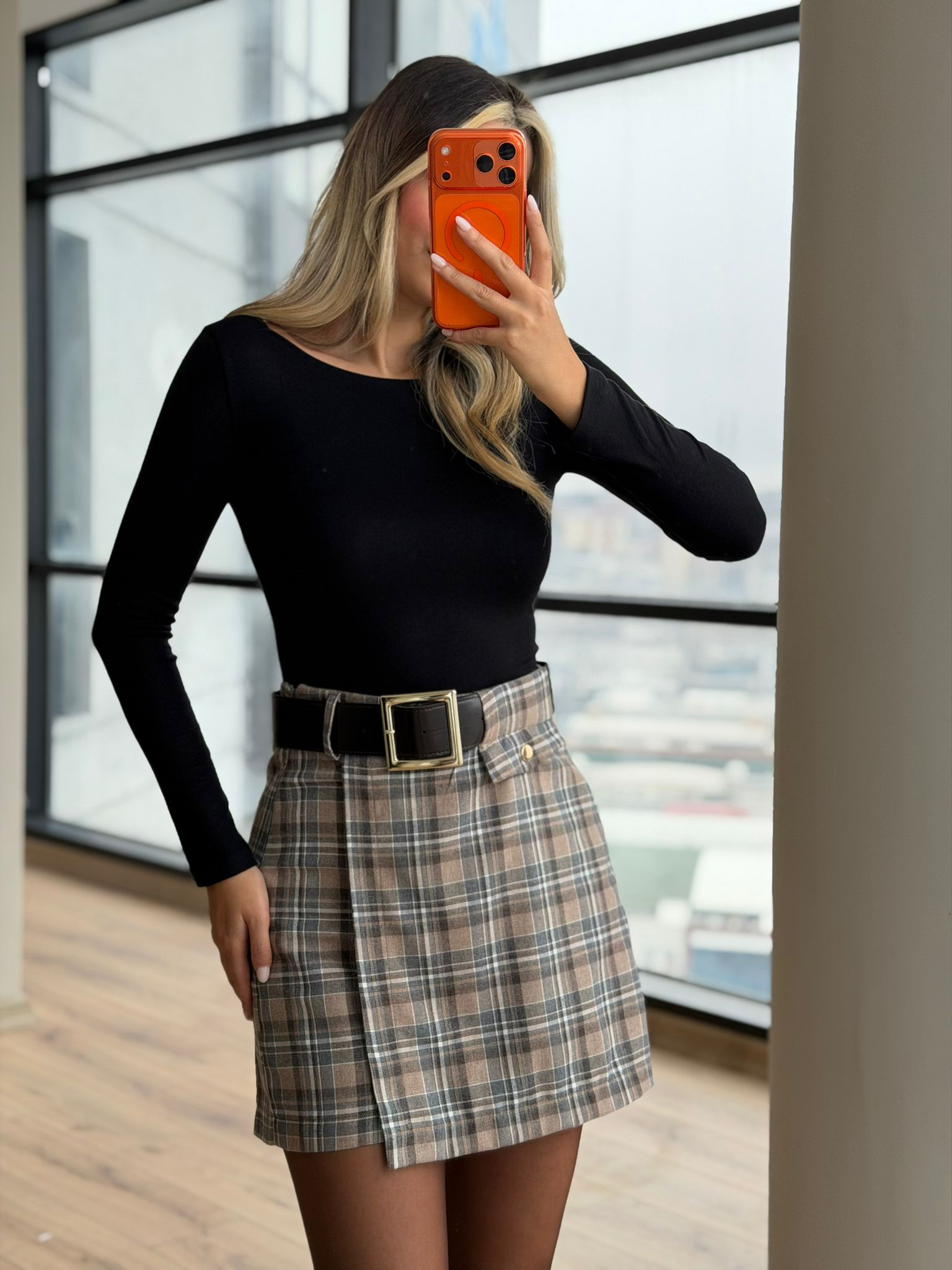 Kayık Yaka Model Oysh Bluz Siyah