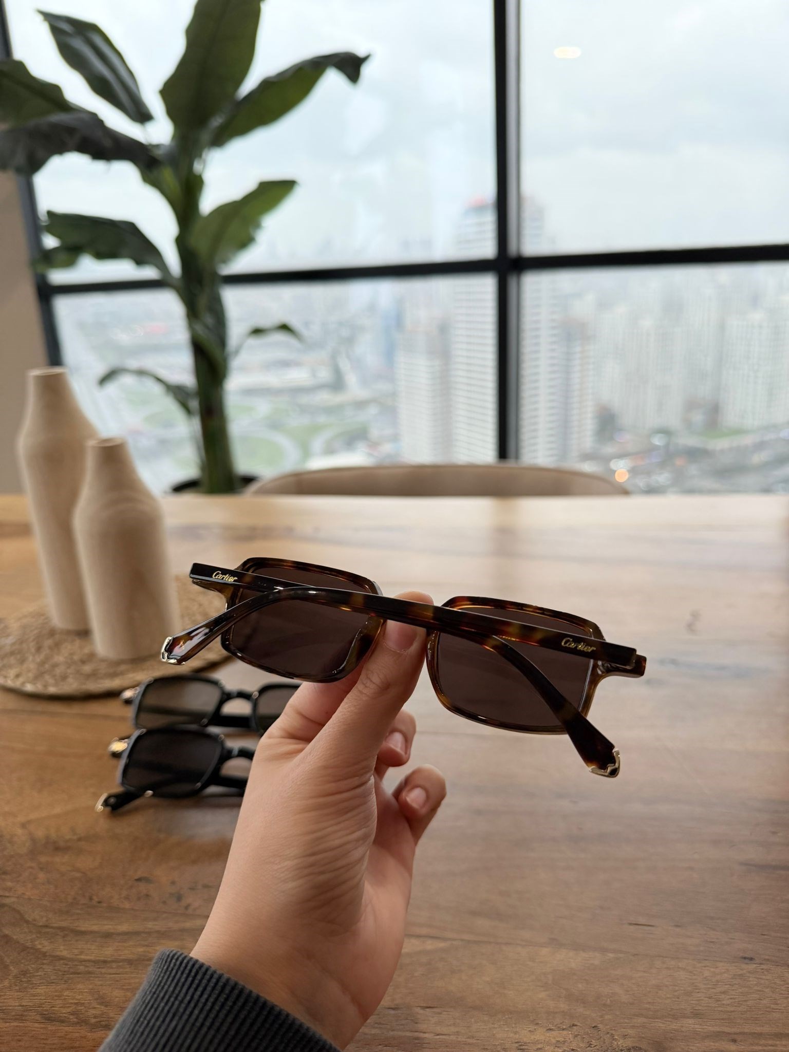 Crter Kare Kahve Camlı Fire Model Leopar Gözlük