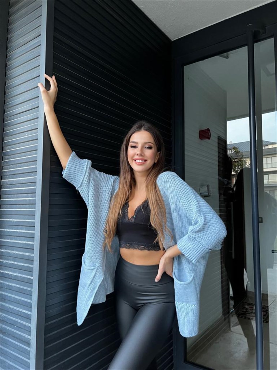 Duble Kol Bebe Mavi Hırka 2633MAVİ