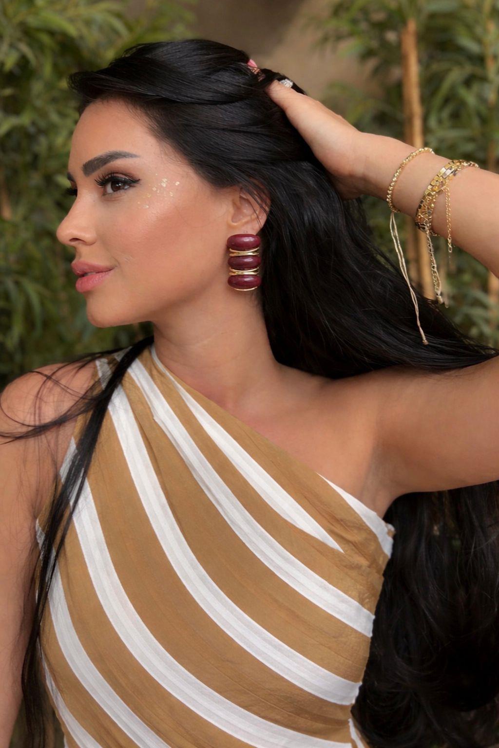 Mng Model Bordo Blok Küpe