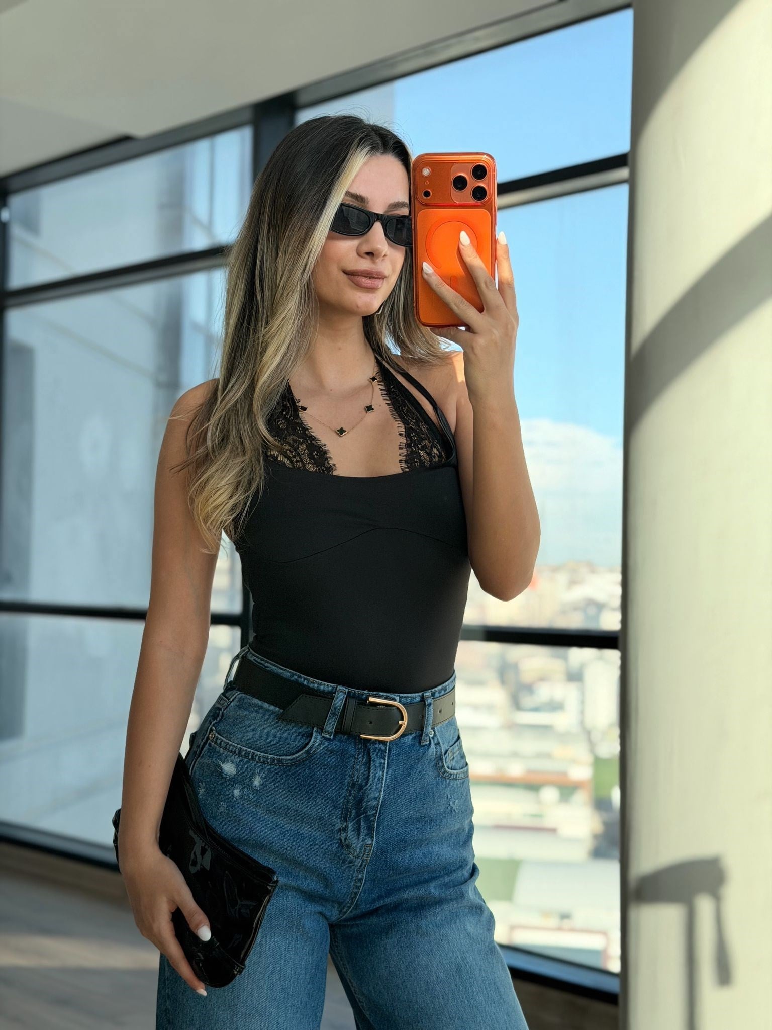 Zra Muadil Dantel Bodysuit Siyah