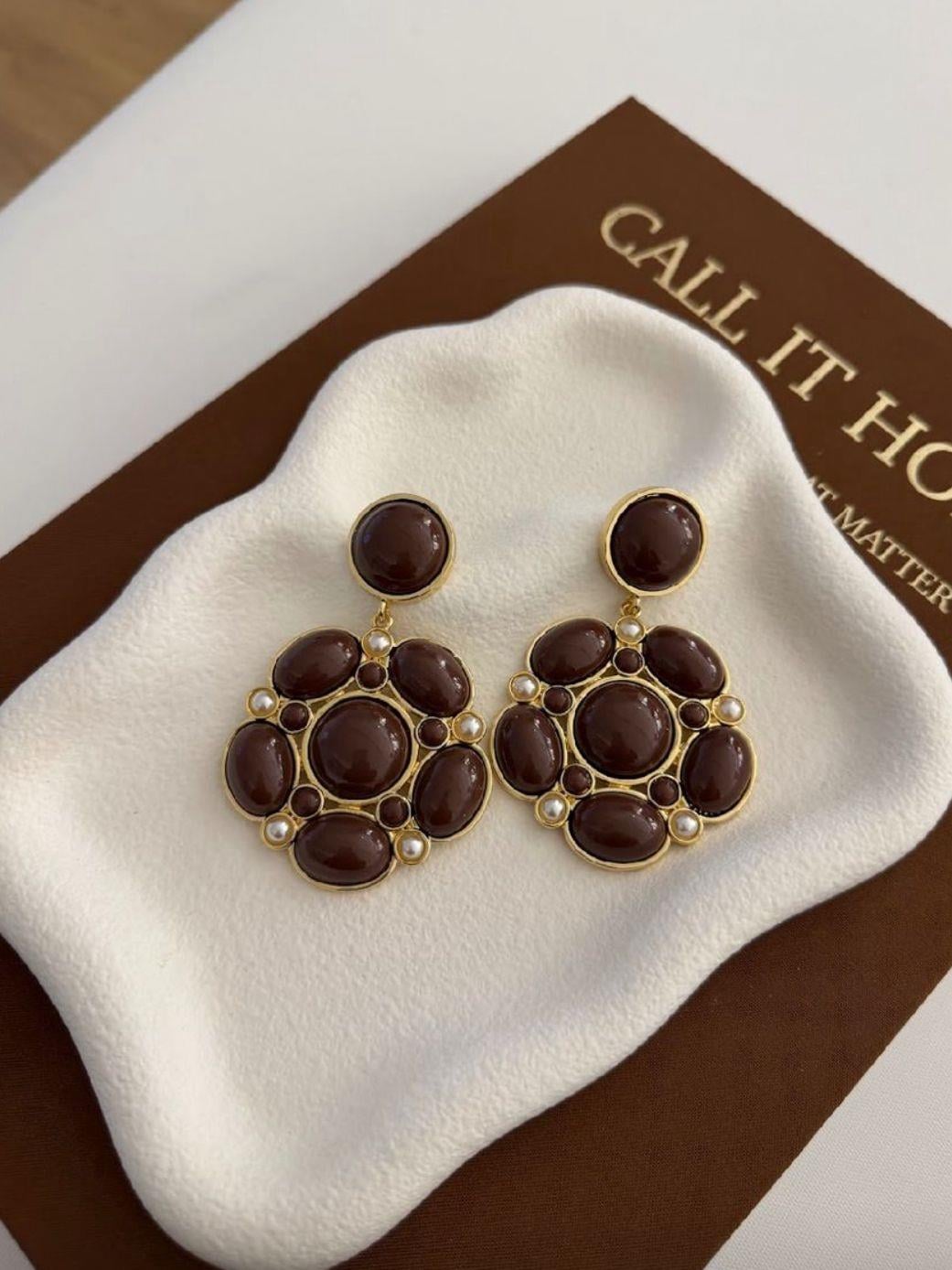 Mng Papia Kahverengi Küpe