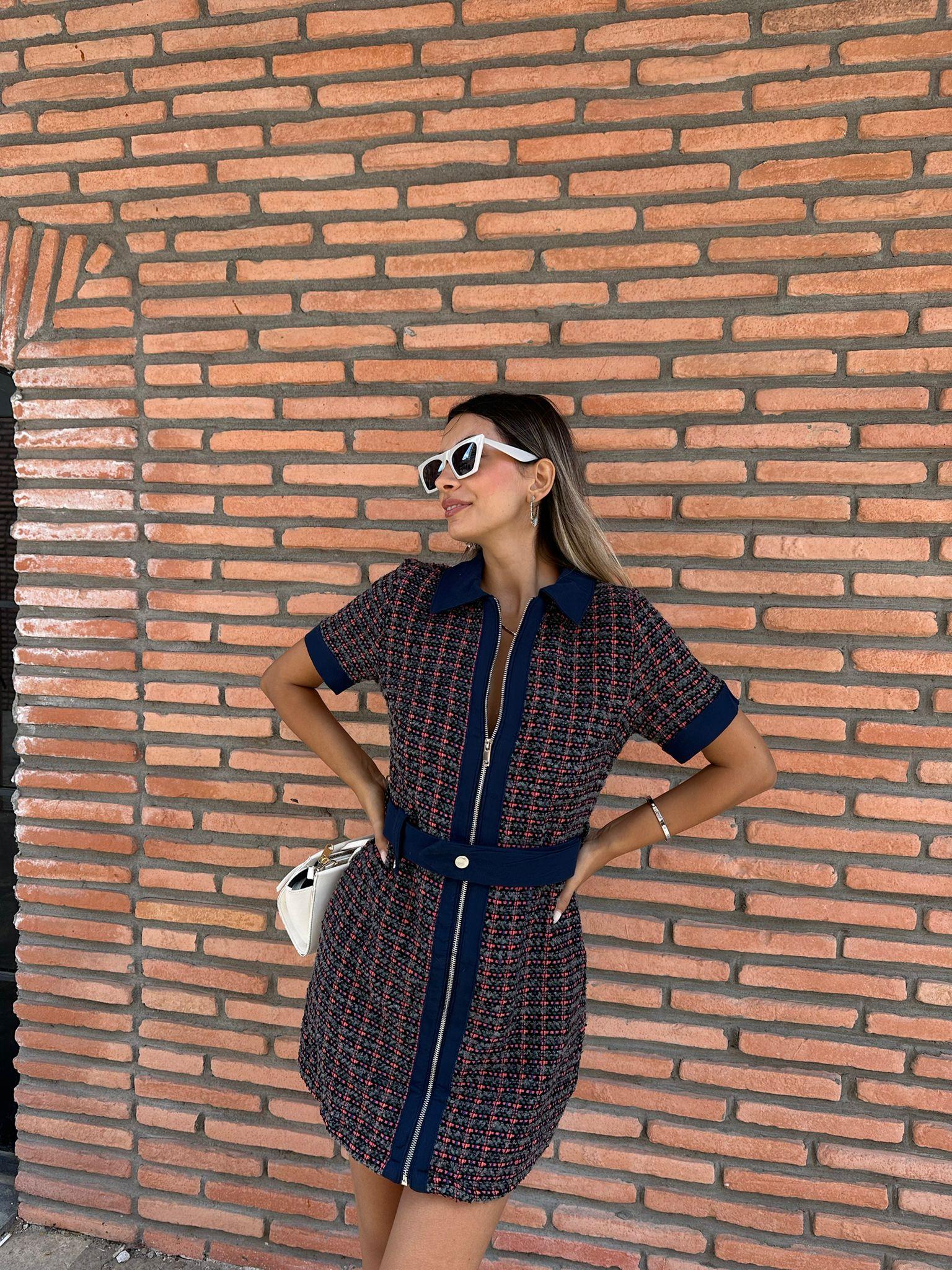 Fermuarlı Garnili Tüvit Elbise  1707462