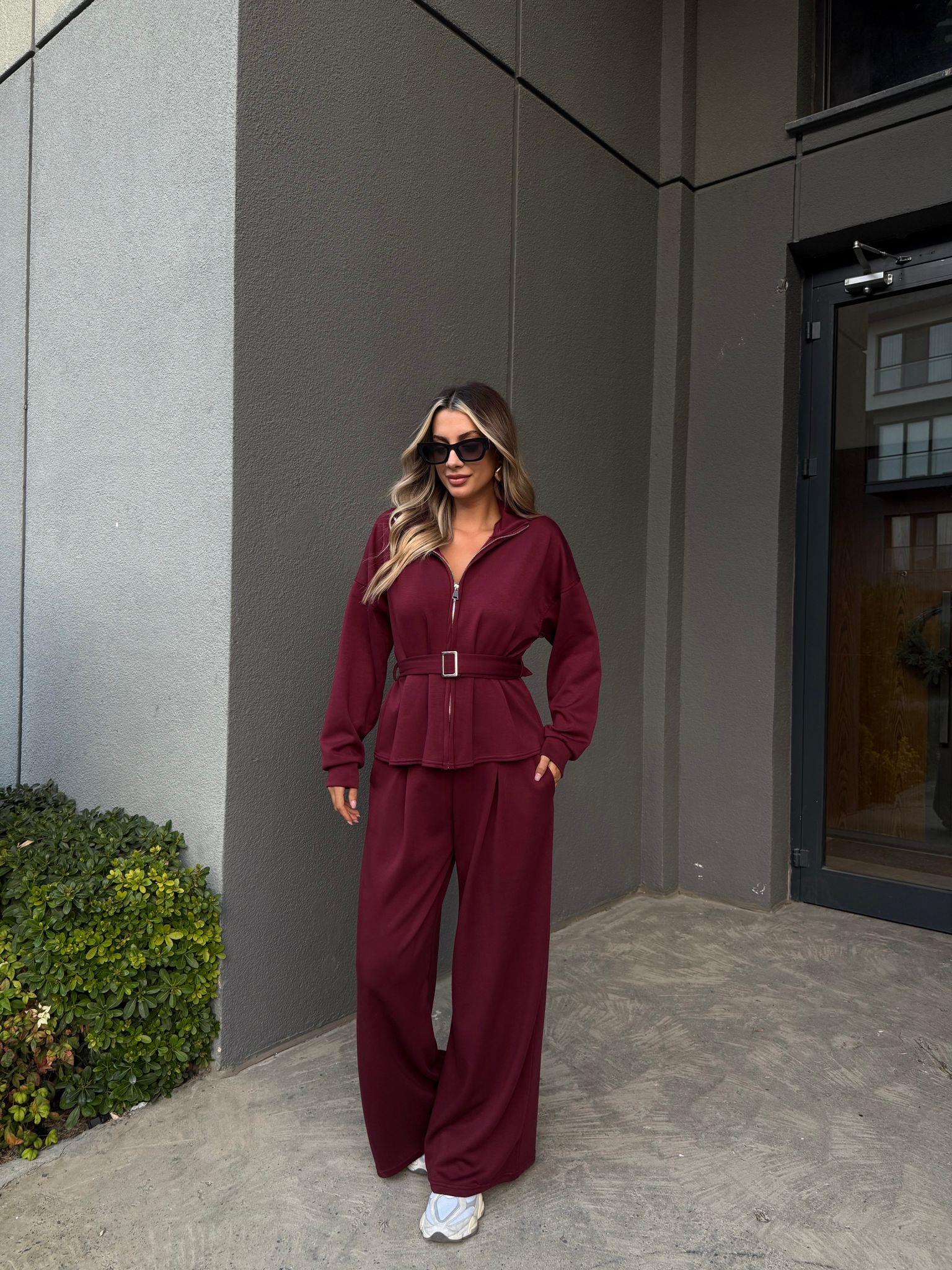 Dorika Oysh Model Kemerli Bordo Spor Takım