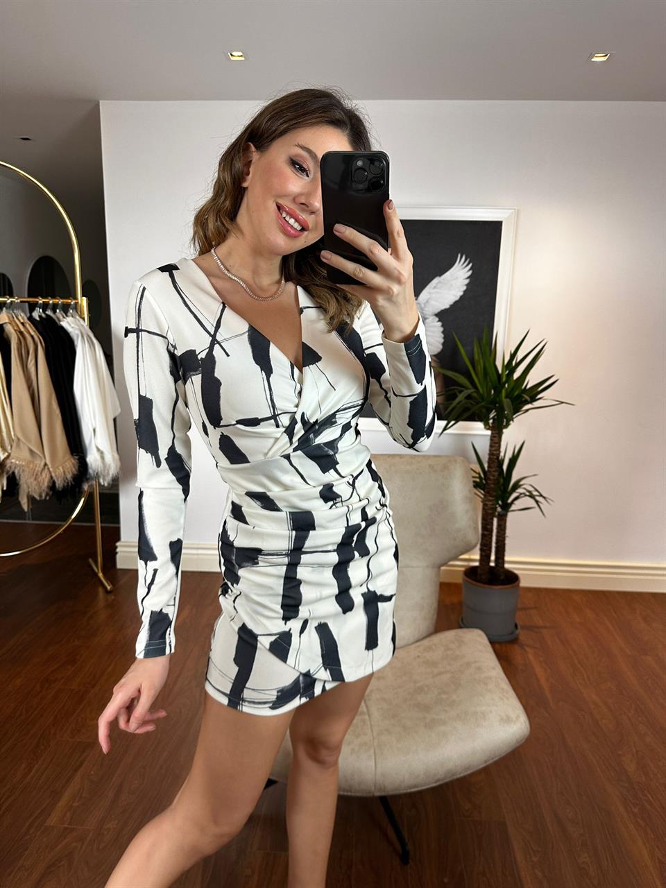 Florine Drapeli Elbise 230246