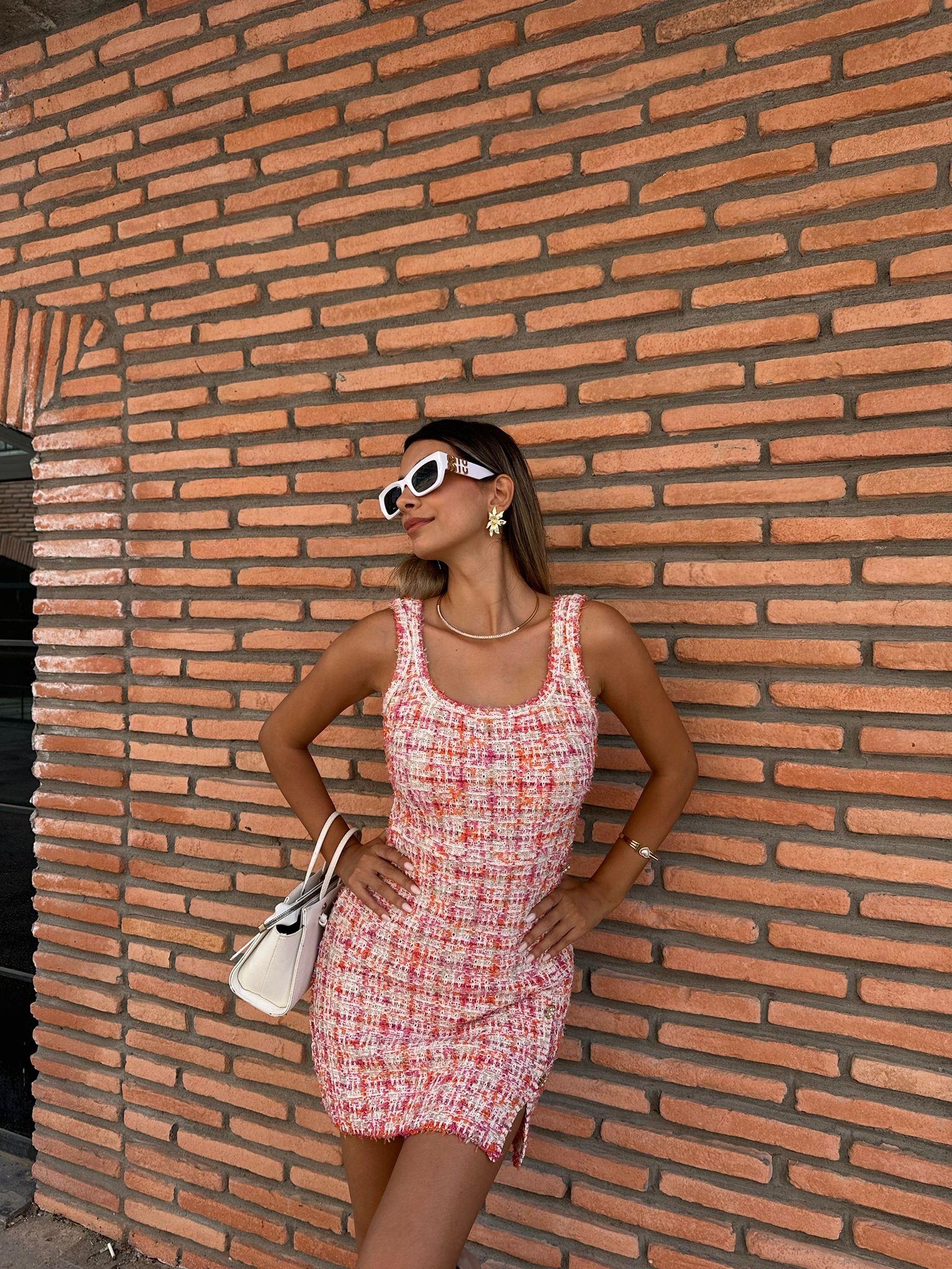 Fuşya Tüvit Yırtmaçlı Elbise 0706211106