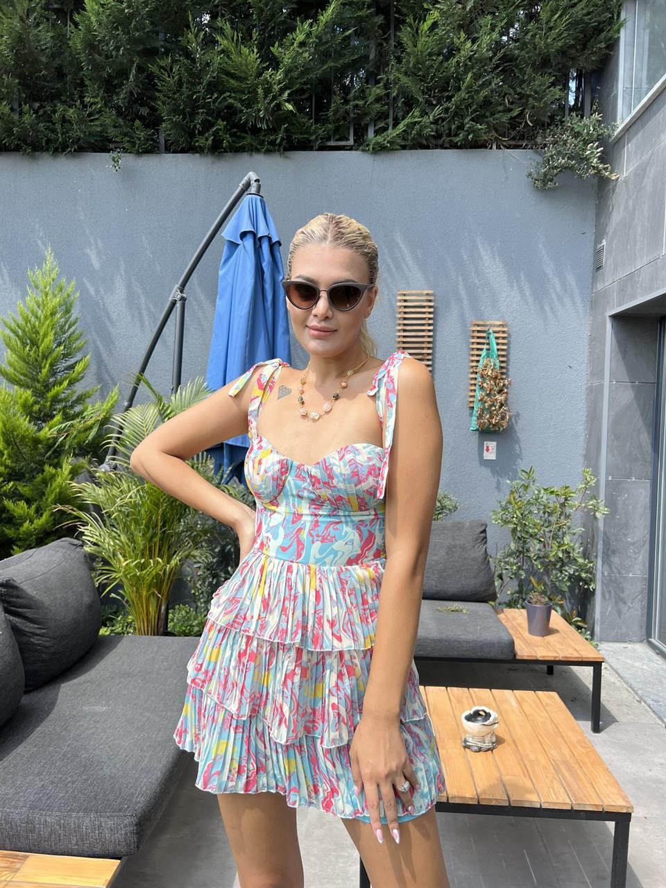 Gemma Kat Kat Göğüs Cup Pembe Elbise