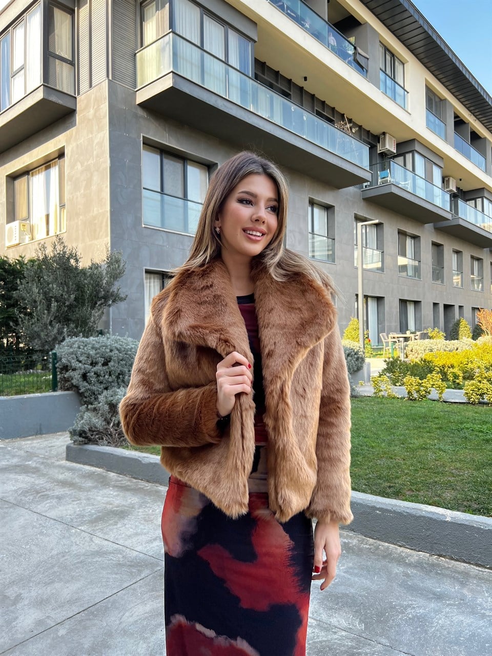 Geniş Yaka Vip Kalite Camel Kürk 1964