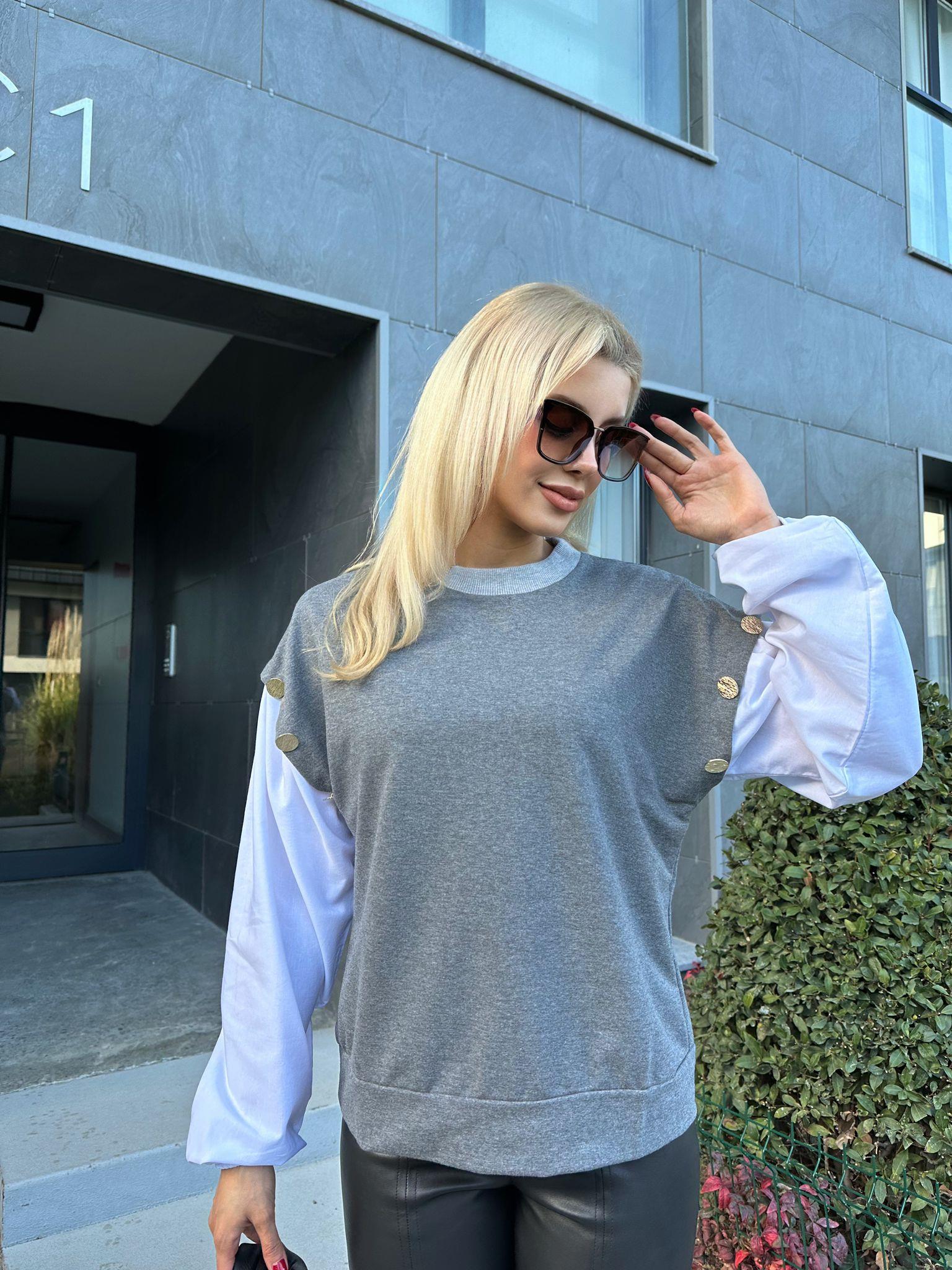 Gold Düğme Aksesuarlı Gömlek Kol Sweat 1707580