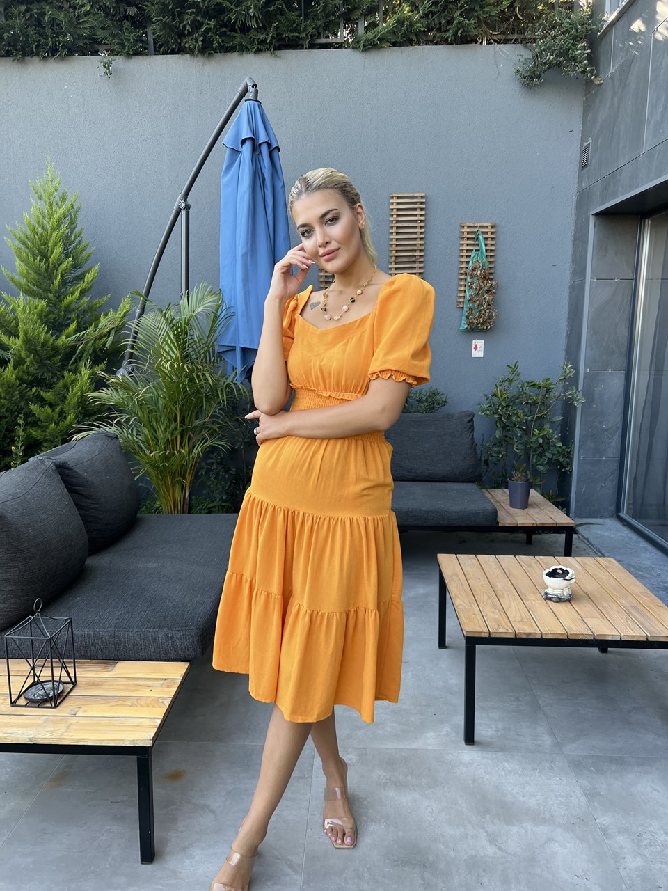 Joyce Kiremit Volume Elbise