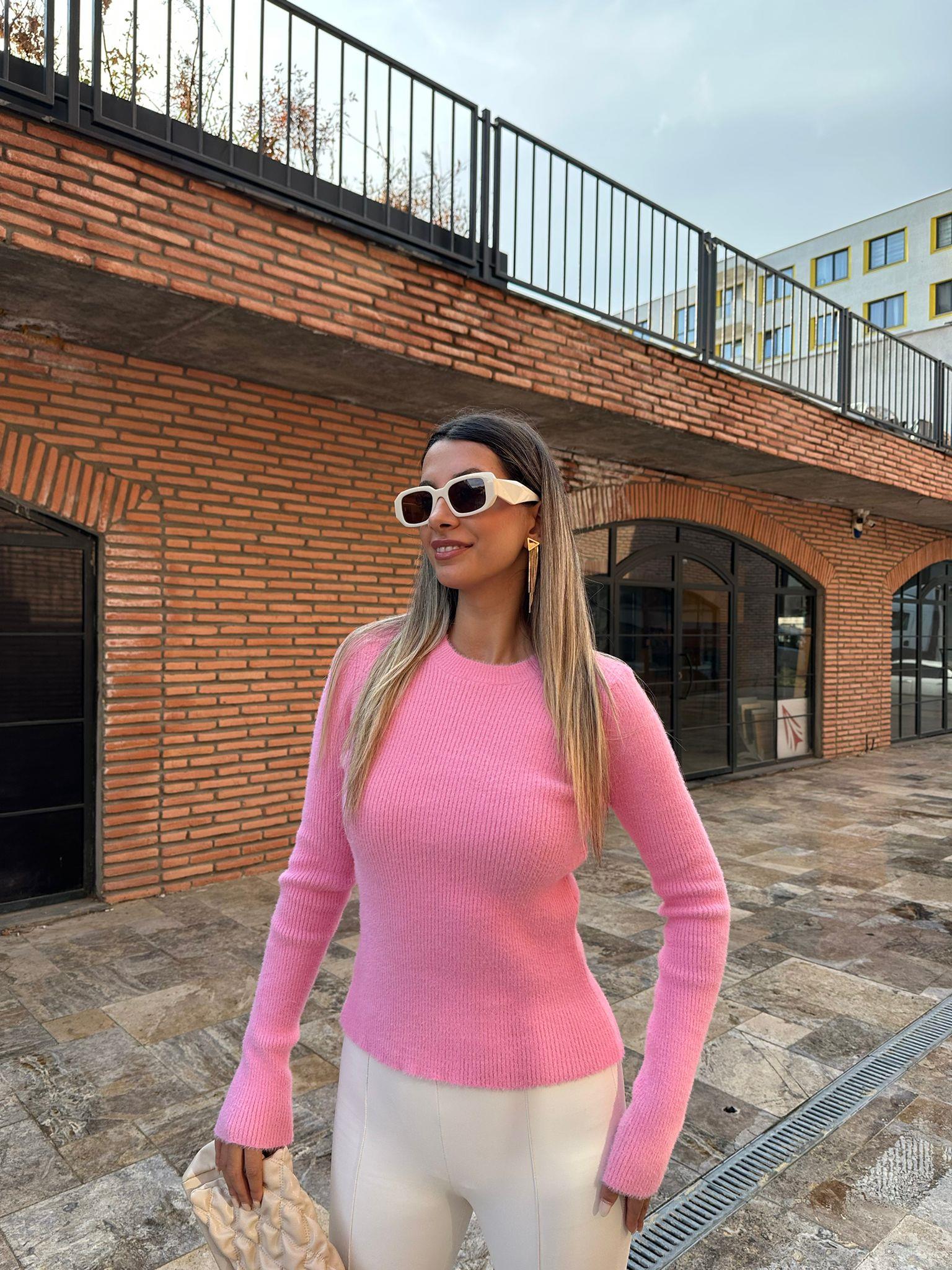Lisa Pembe Triko Bluz kzk1010bndt