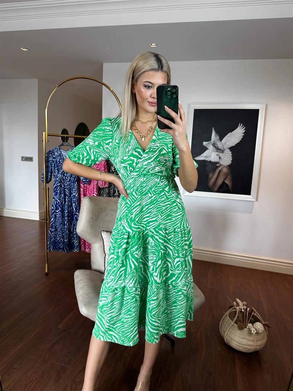 Lucca Bürümcük Kruvaze Elbise yeşil 2504159