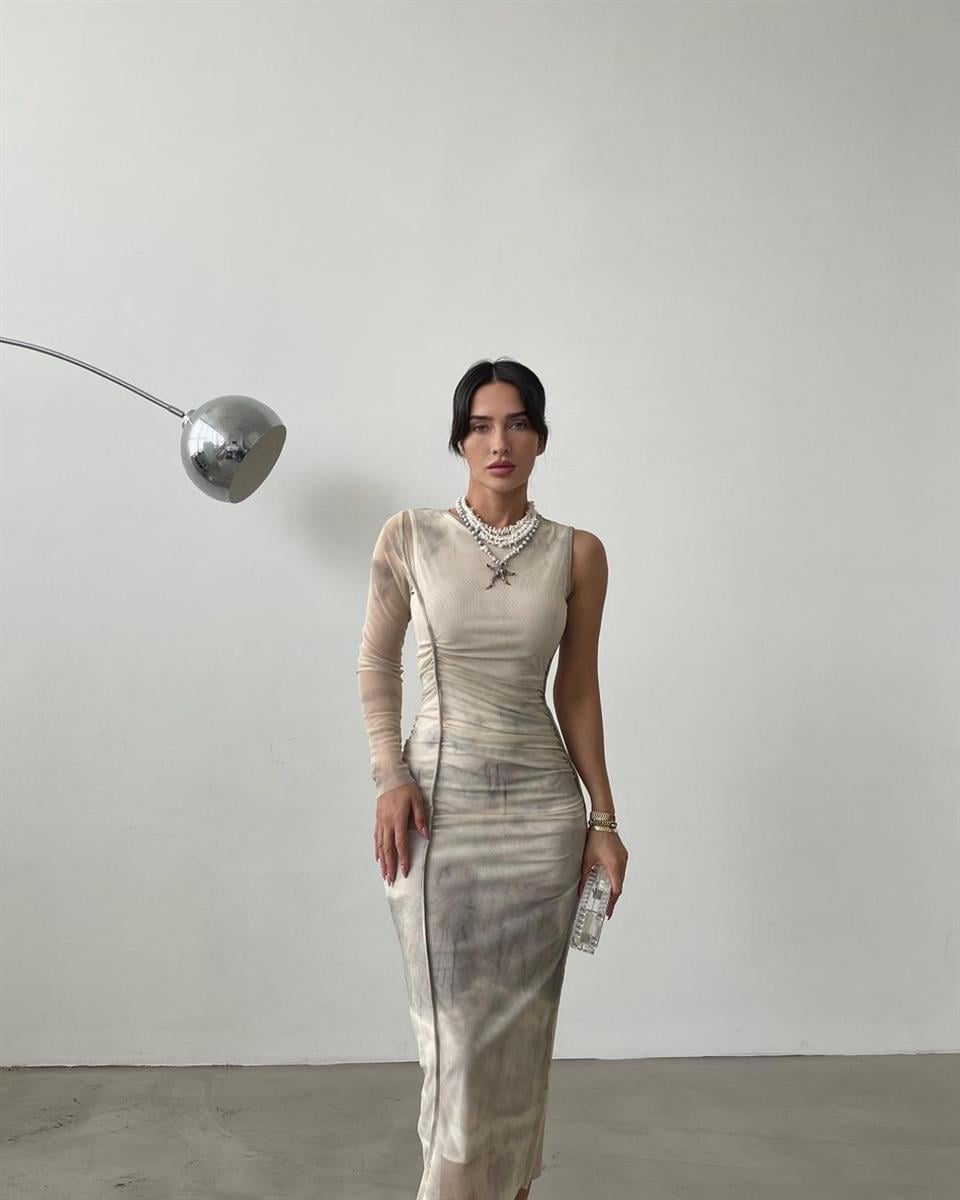 Marka Model Tual Desen Astarlı Tül Elbise 0206259