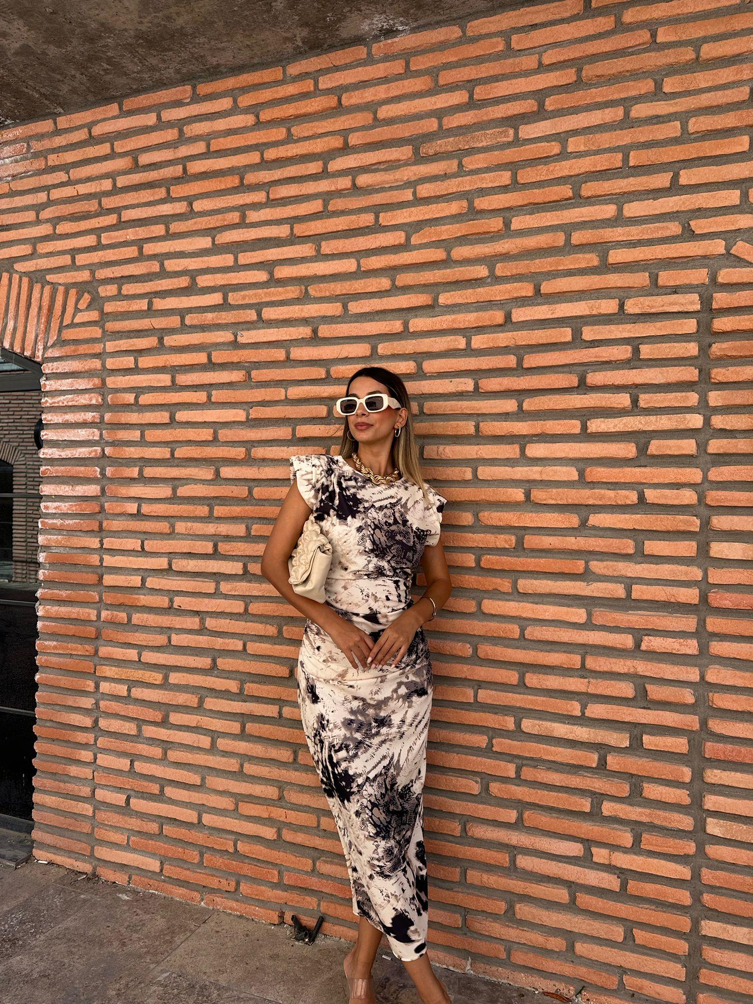 Martina Batik Desen Vatkalı Elbise 070621208