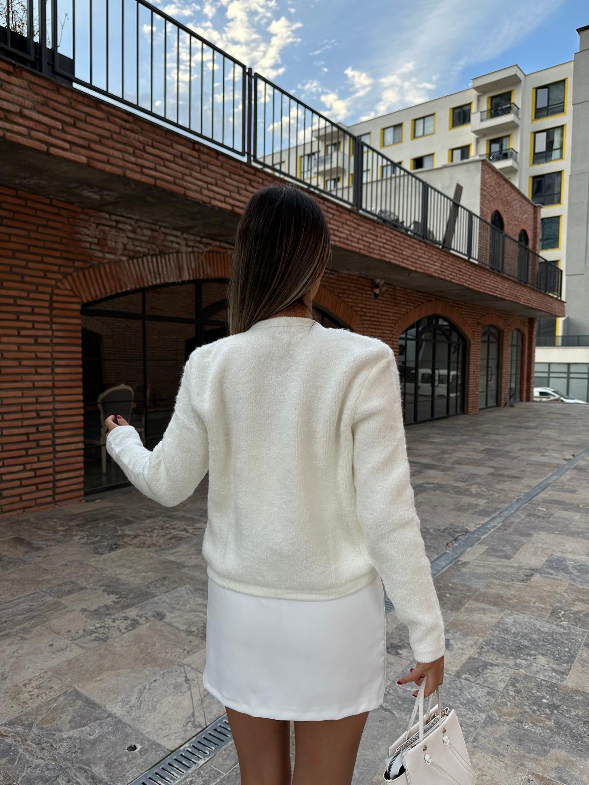 Mass Duti Model Teddy Hırka Beyaz hrk1062bnt