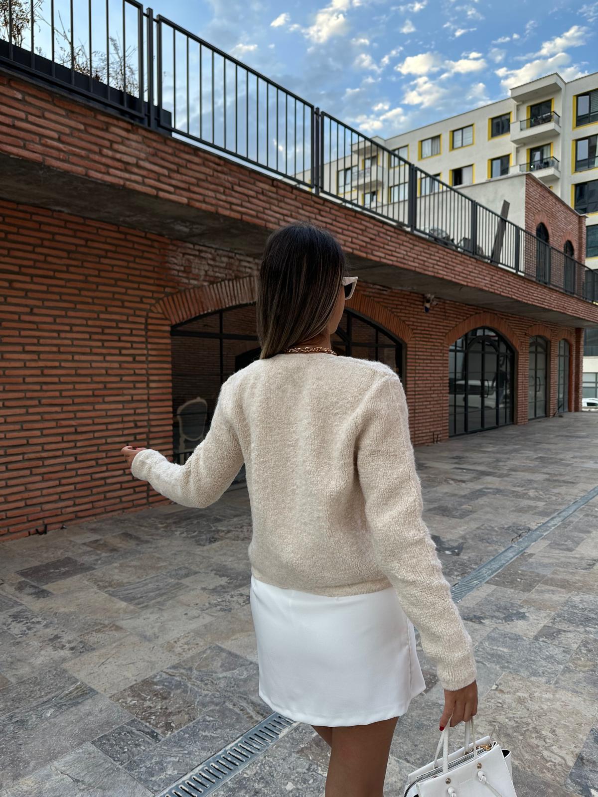 Mass Duti Model Teddy Hırka Krem hrk1062bnt