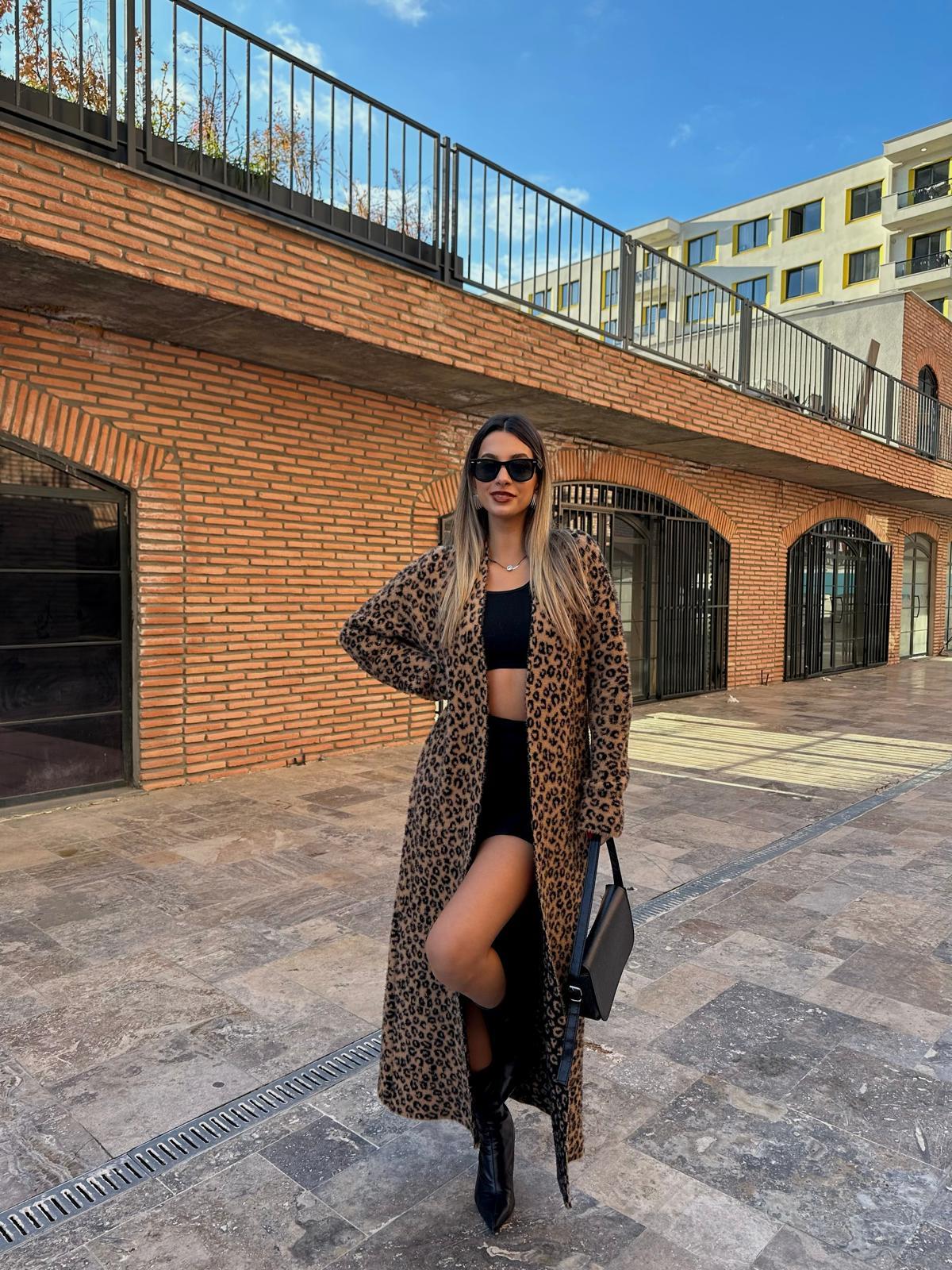 Maxi Boy kahve Leopar Soft Hırka hrk1098mzr