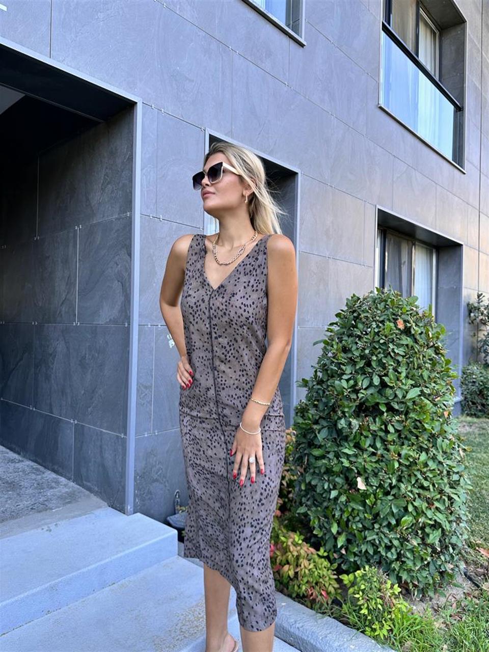 Mdutti Model Leopar Desen Maroken Elbise 1707321