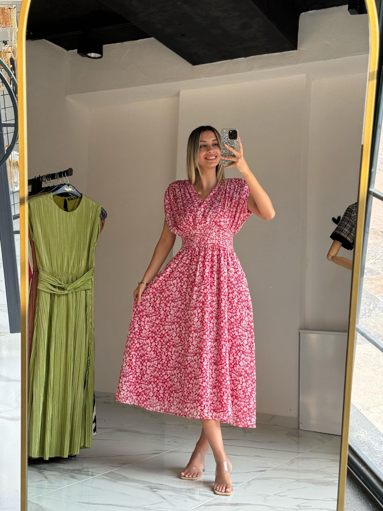 Morfo Bel Gipeli Orjinal Marka Kırmızı Şifon Elbise 07062161