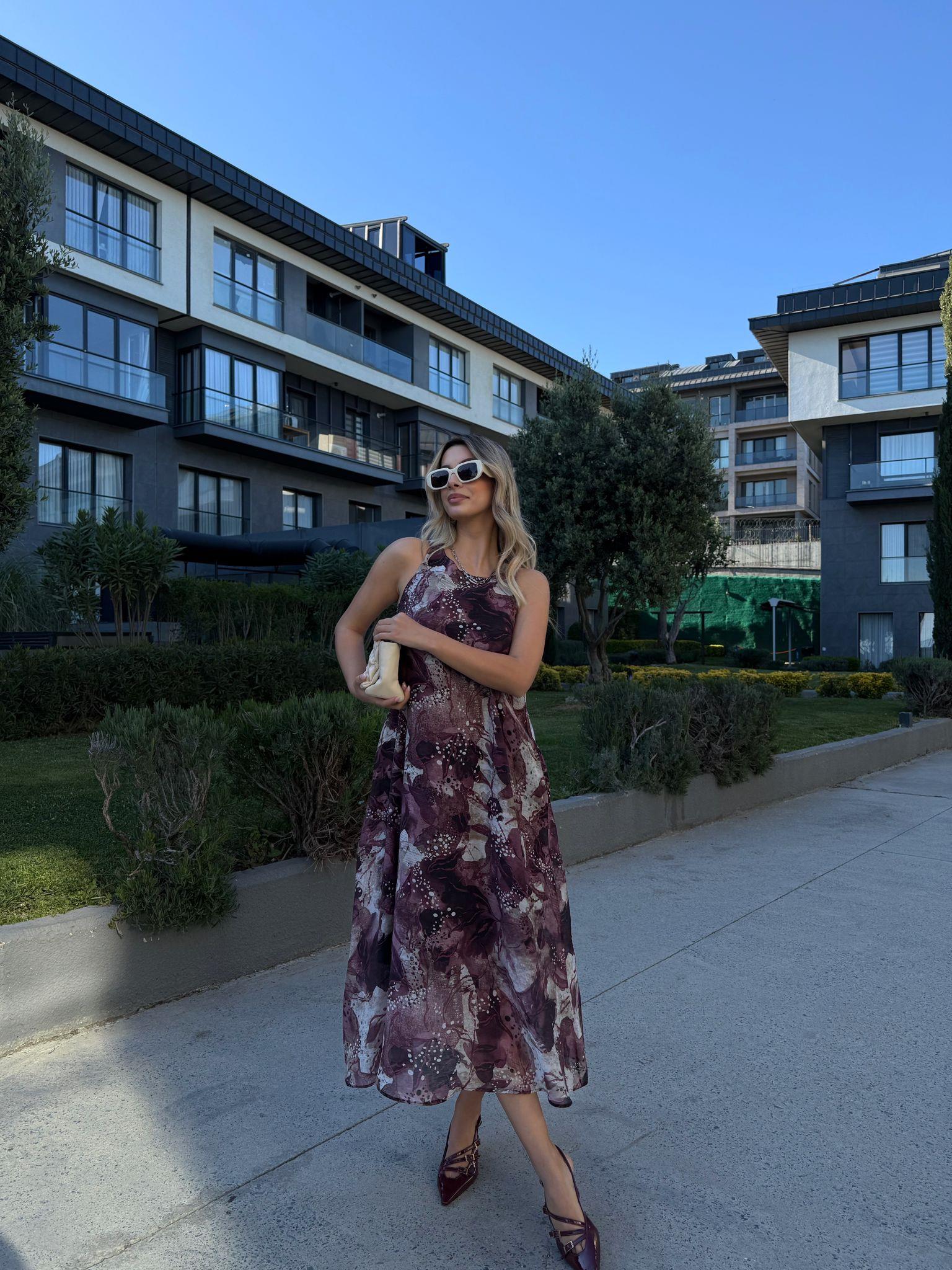 Olera Marka Model Desenli Elbiseyelb2050msb
