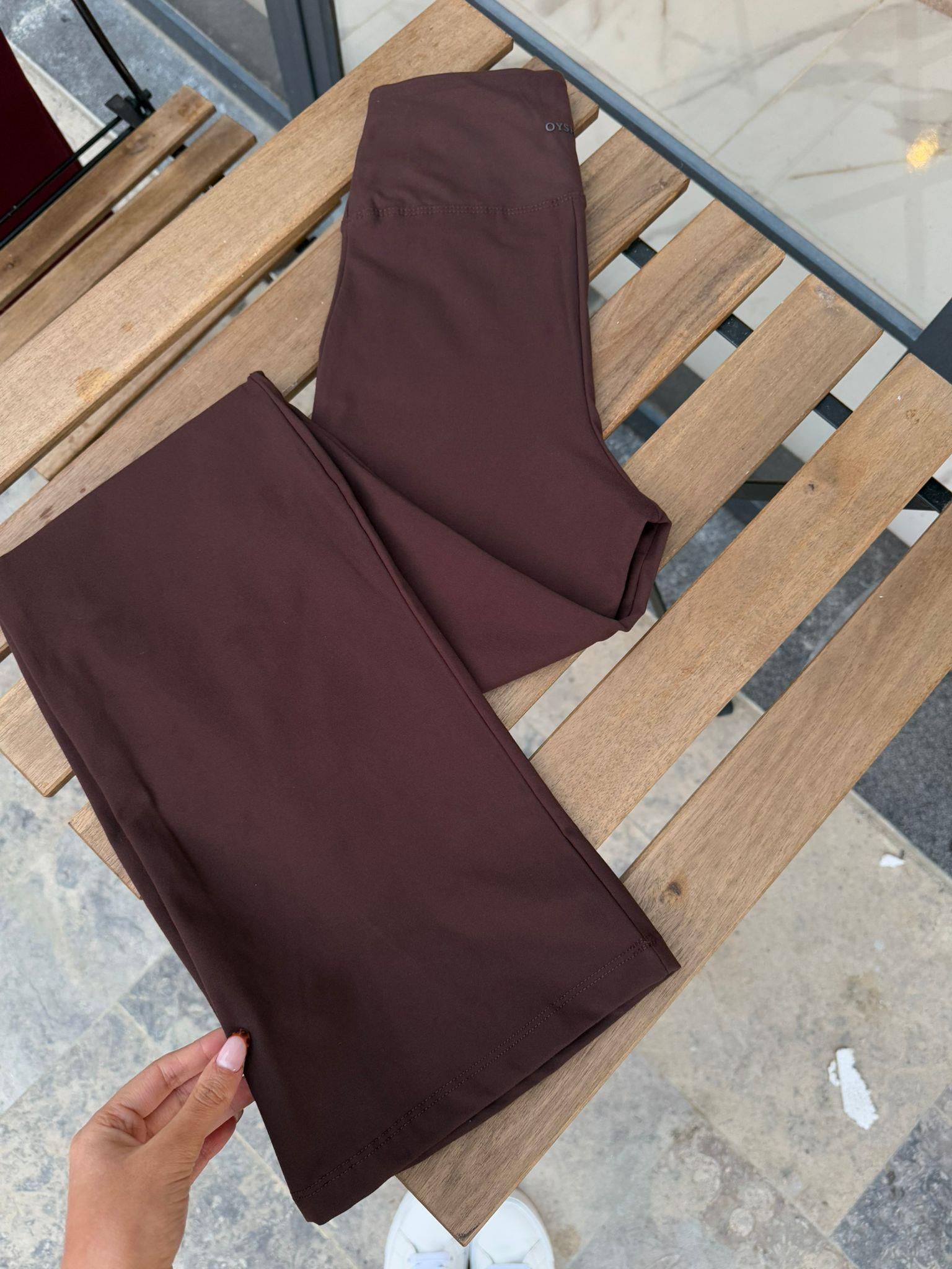 Oys Geniş Paça Tayt Kahverengi tayt2071rvd