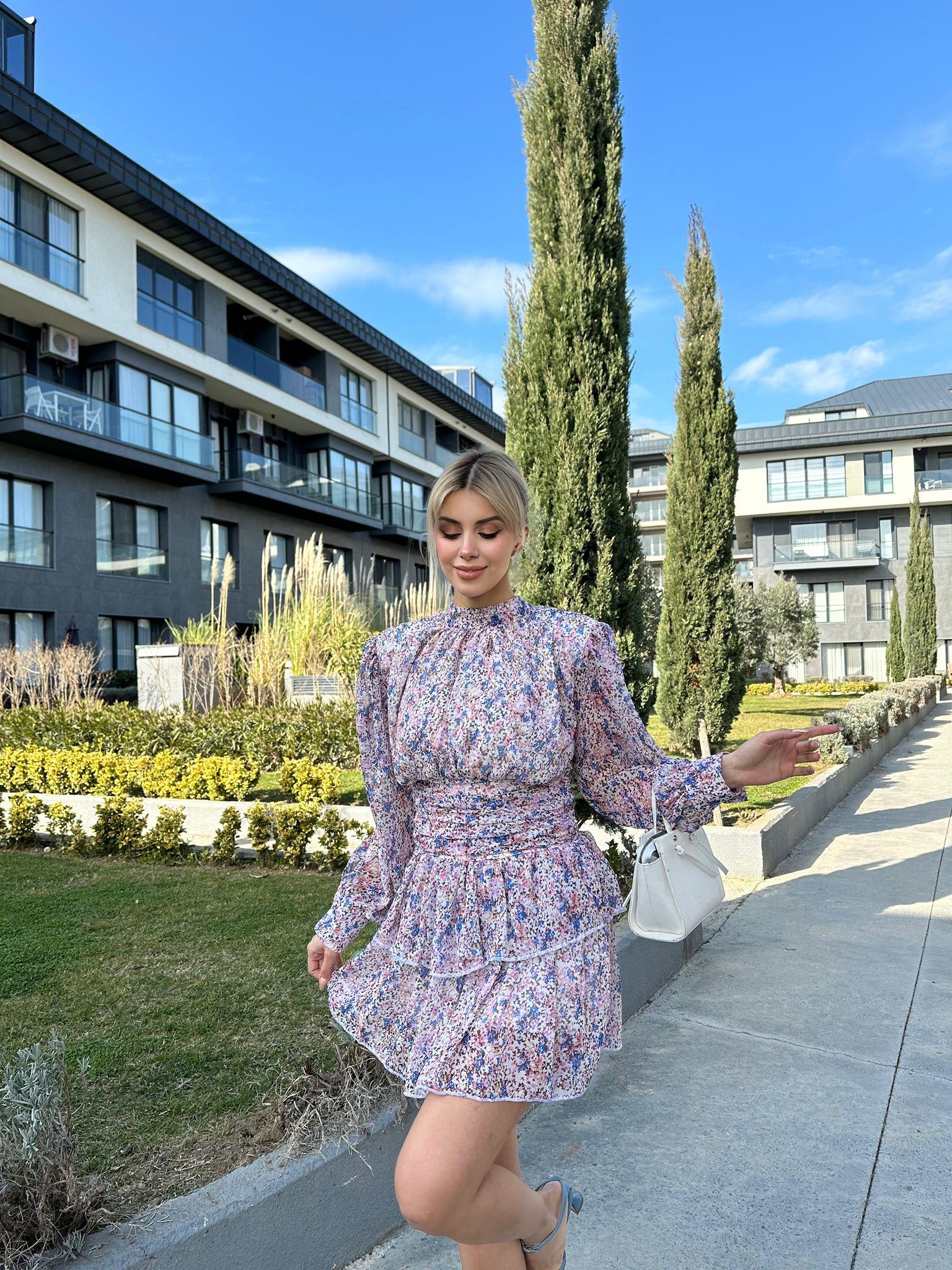 Raldey Çiçekli Şifon Elbise  17506