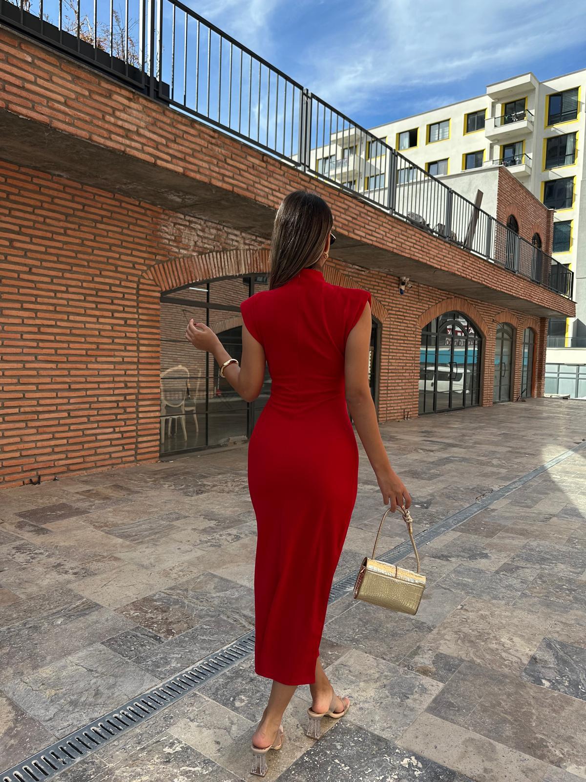 Renata Bağlamalı Kırmızı Crep Elbise 070621227