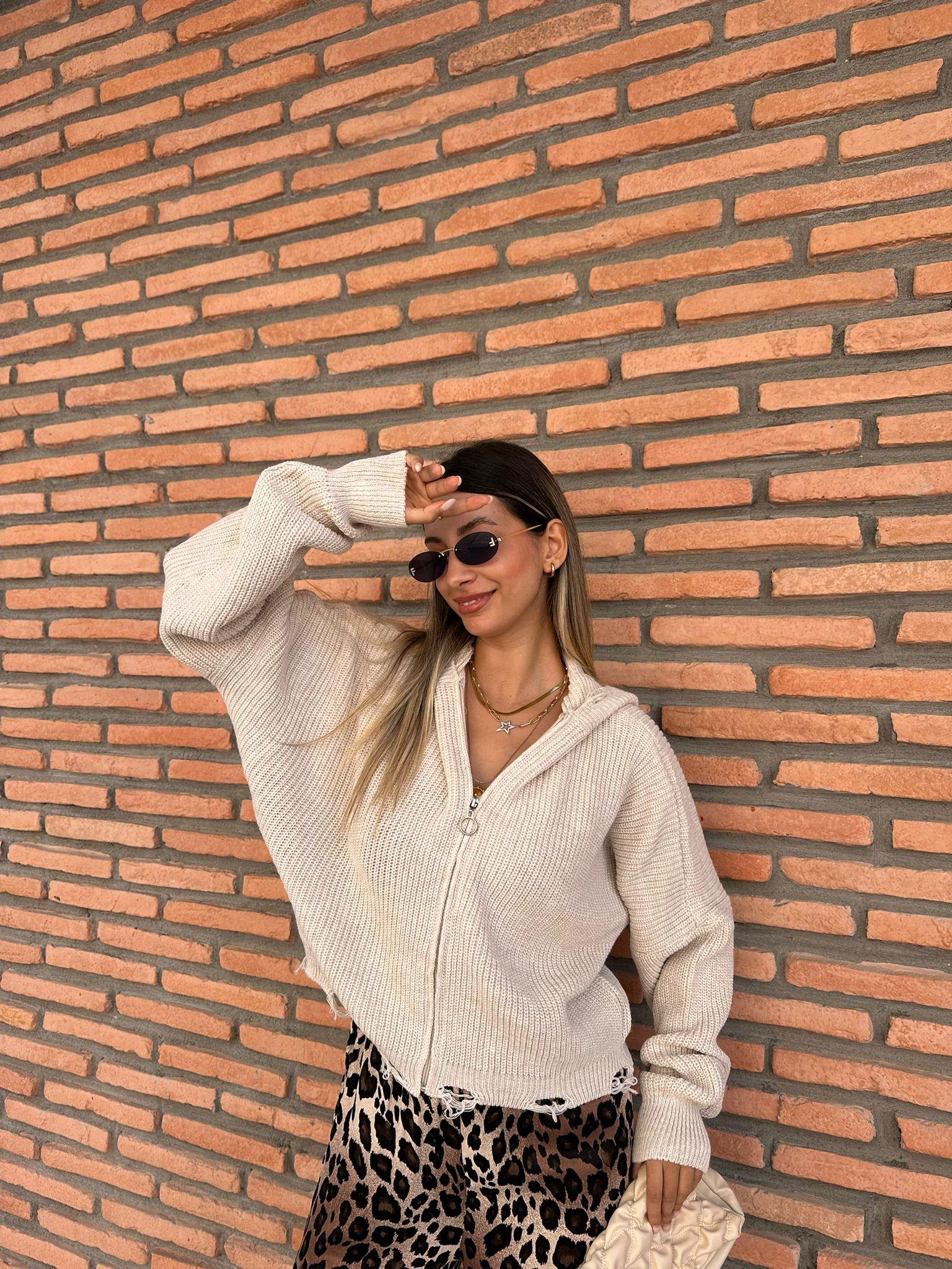 Rivenna Kapüşonlu Taş Hırka hrk1025myfsh