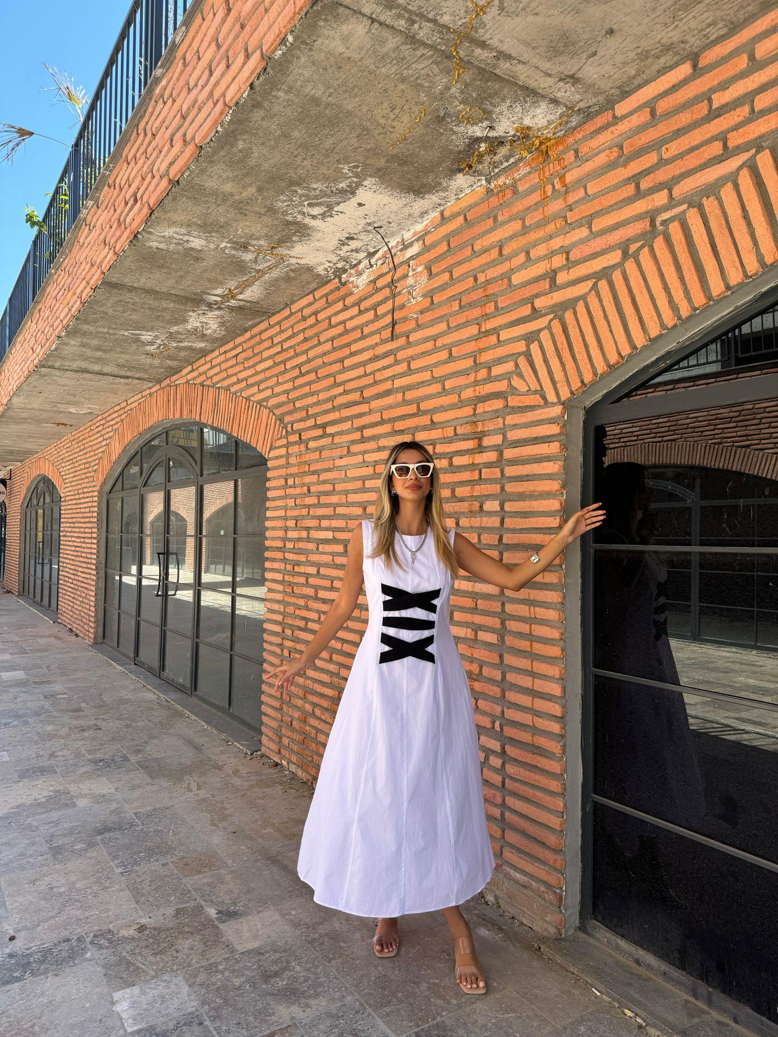 Serenays Bantlı Beyaz Poplin Elbise 07062195