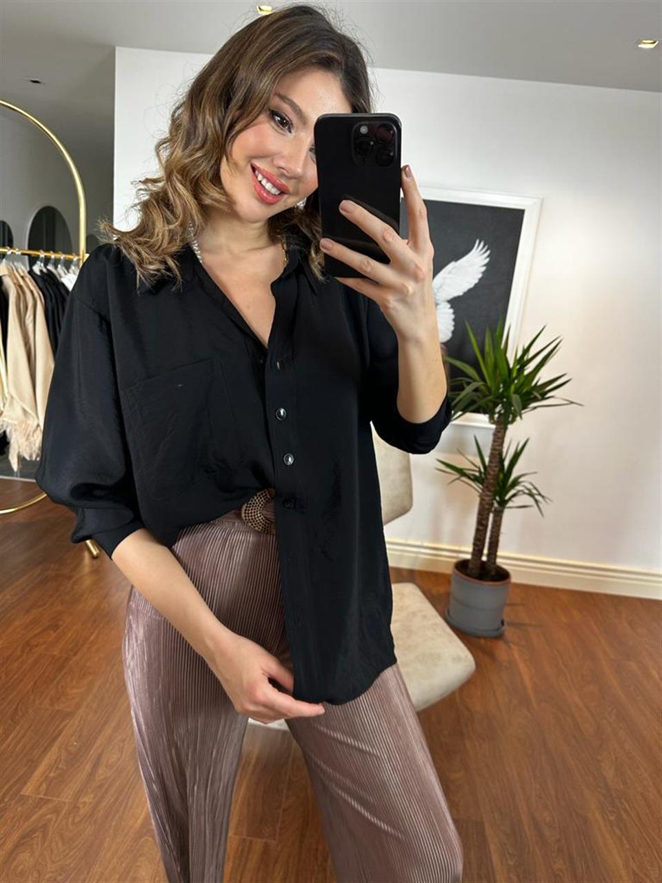 Siyah Ayrobin Gömlek 230237