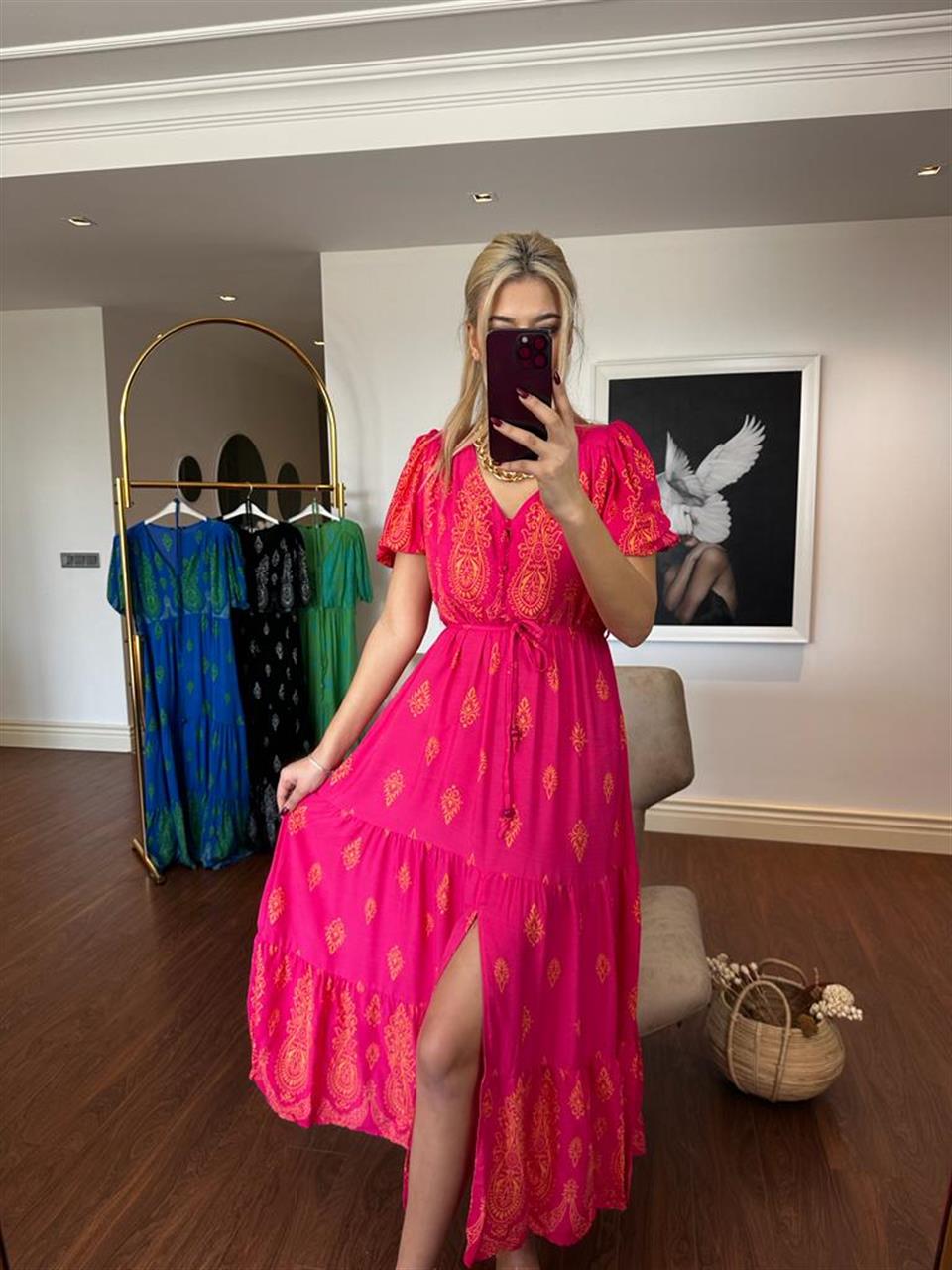 Sofia Şal Desen Poplin Desen Fuşya 1304131