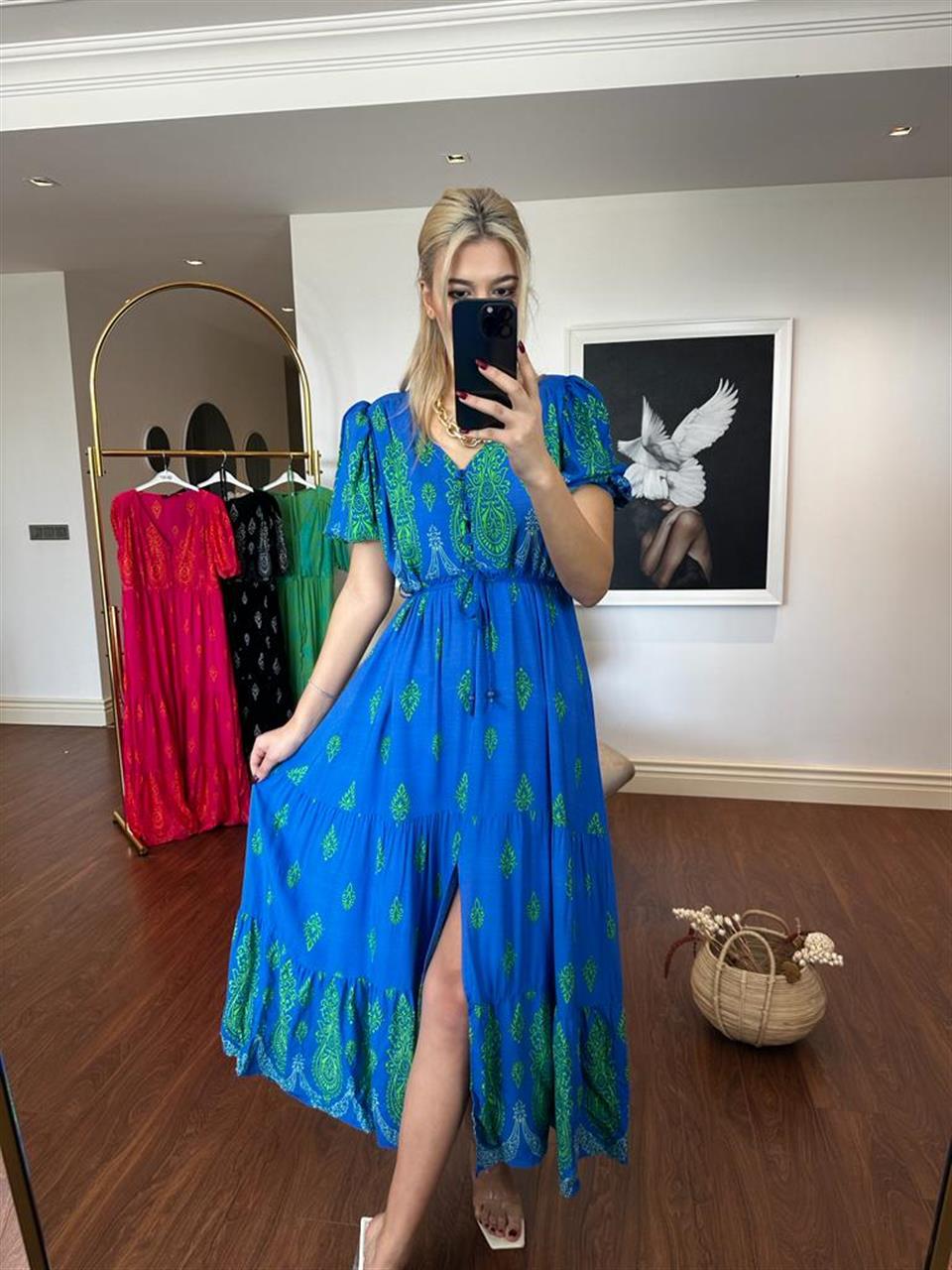 Sofia Şal Desen Poplin Desen Mavi 1304131