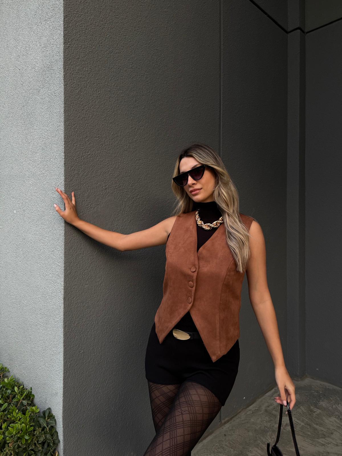 Süet Taba Yelek  ylk2106qstyl