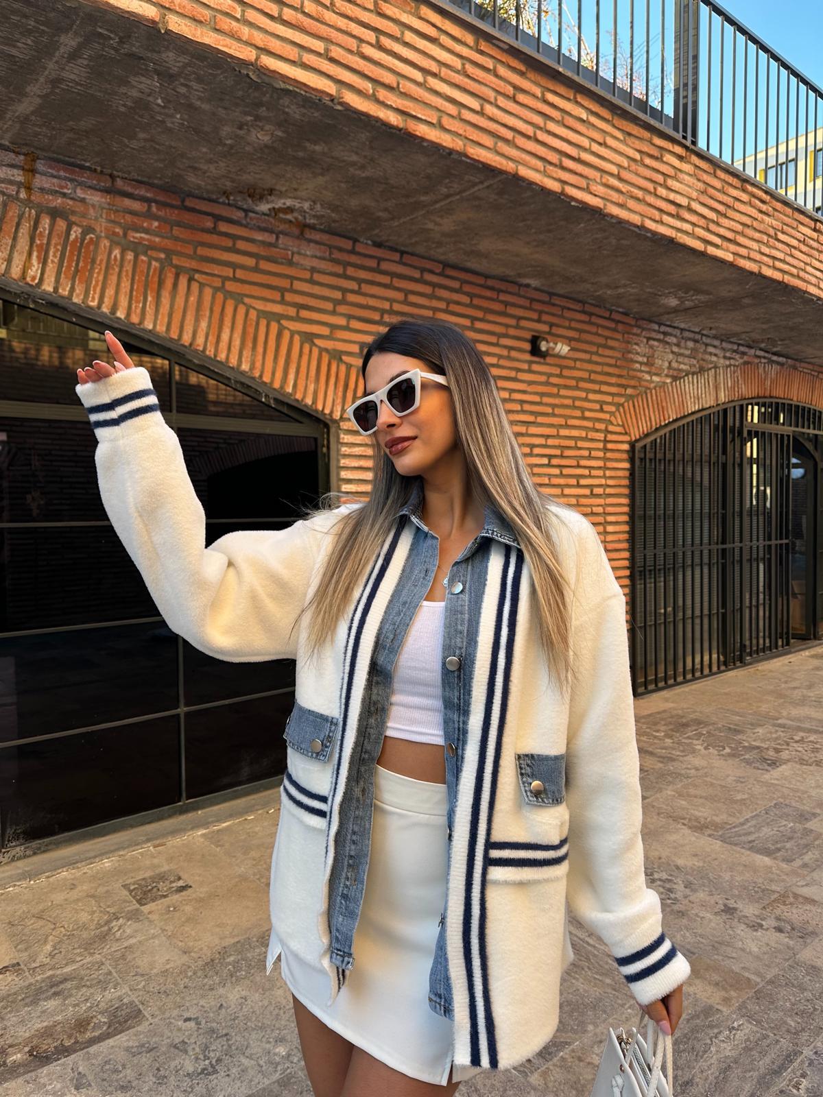 West Marin Jean Garnili Soft Beyaz Hırka hrk2019rvd