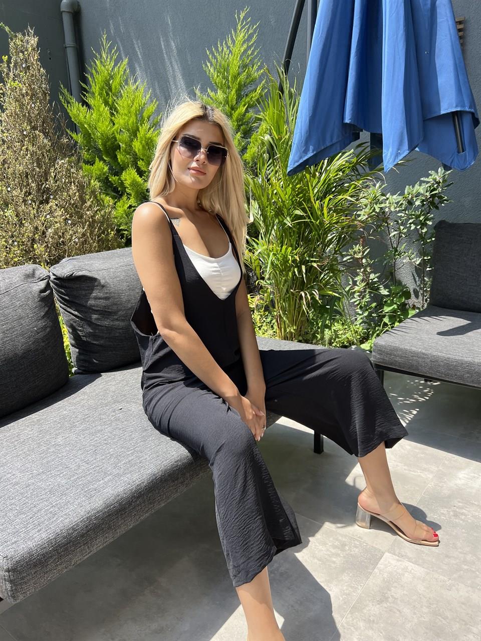 Zania İp Askı Z*ra Model Siyah Tulum